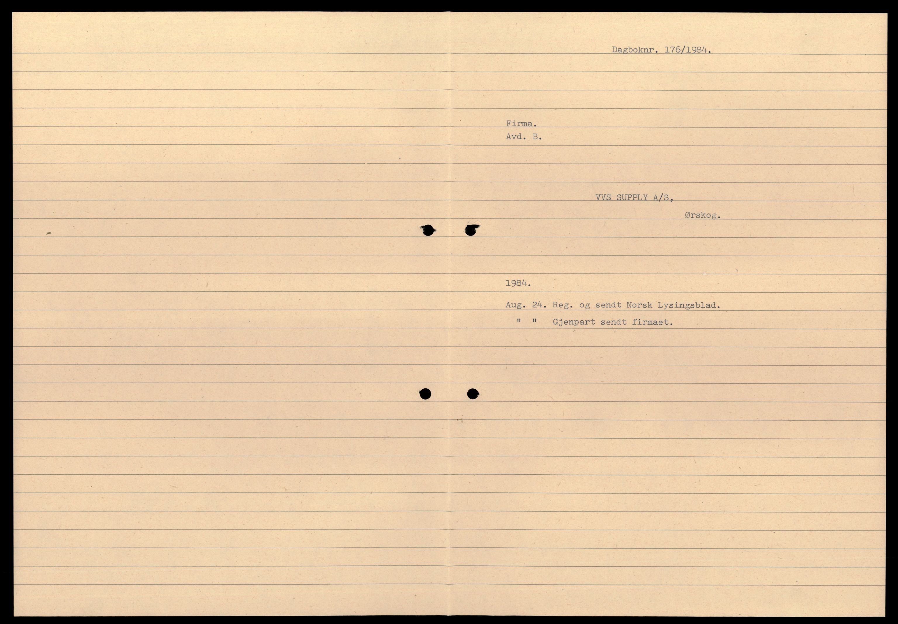 Nordre Sunnmøre sorenskriveri, AV/SAT-A-0006/2/J/Jd/Jde/L0059: Bilag. Aksjeselskap, V-Å, 1944-1990, p. 1