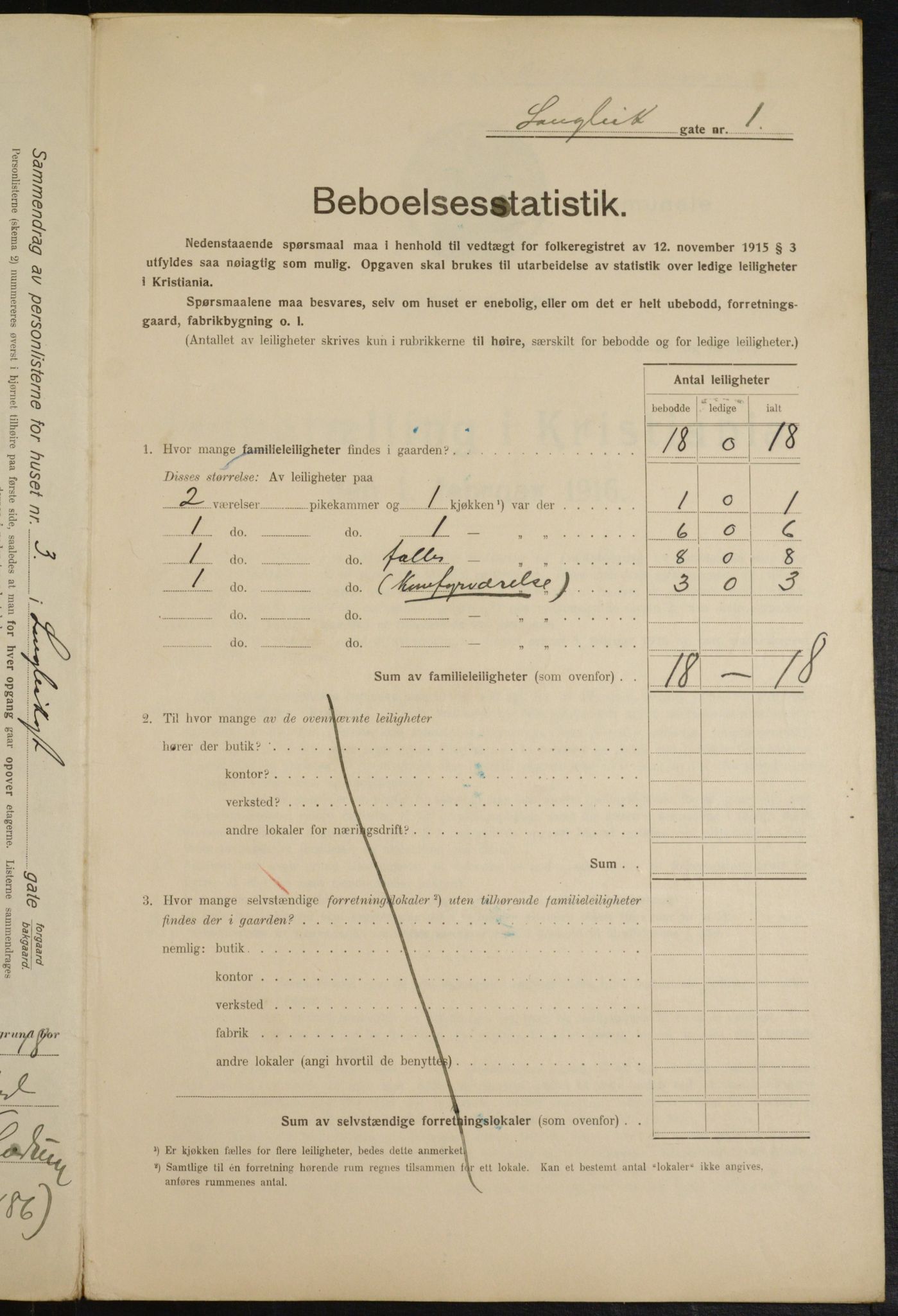 OBA, Municipal Census 1916 for Kristiania, 1916, p. 58223