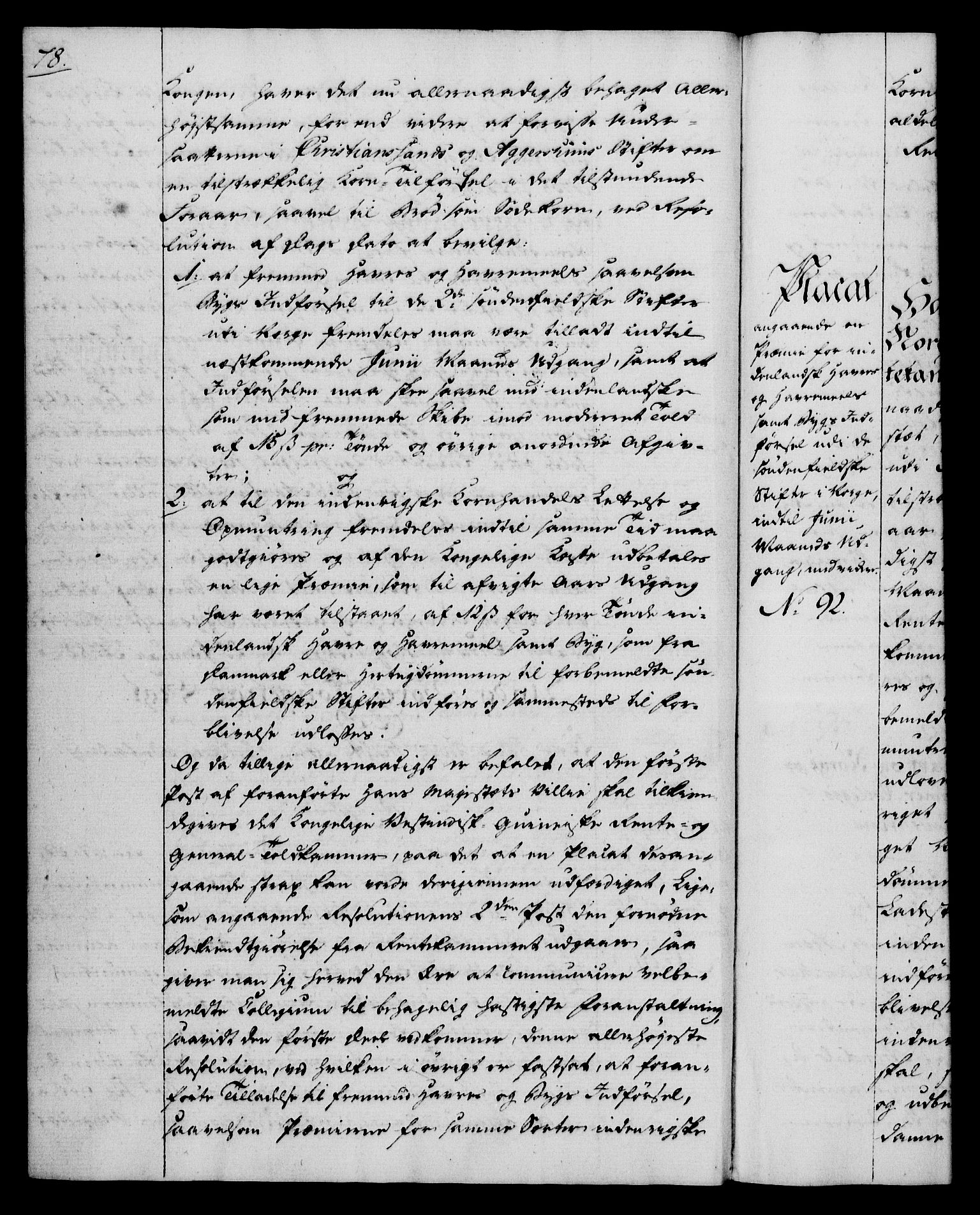 Rentekammeret, Kammerkanselliet, RA/EA-3111/G/Gg/Gga/L0012: Norsk ekspedisjonsprotokoll med register (merket RK 53.12), 1781-1783, p. 78