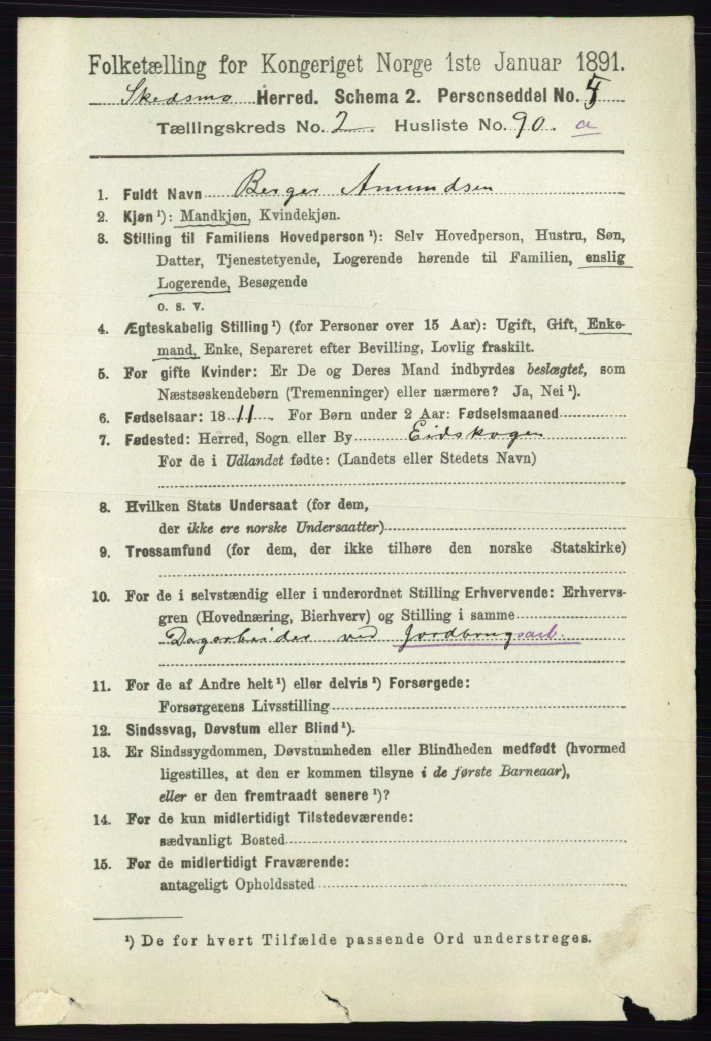 RA, 1891 census for 0231 Skedsmo, 1891, p. 1216