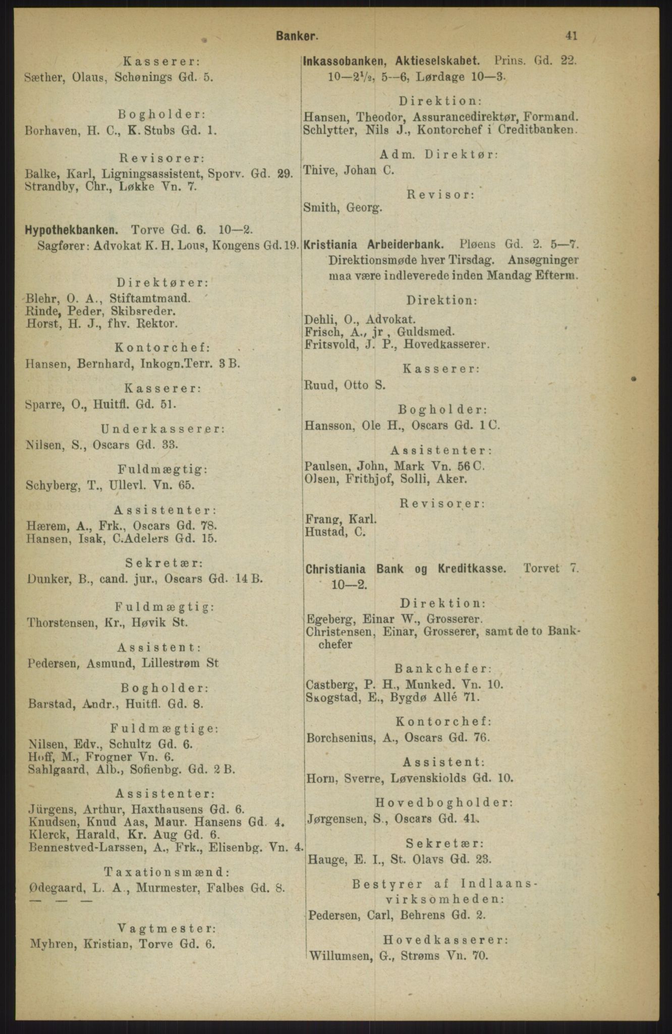 Kristiania/Oslo adressebok, PUBL/-, 1911, p. 41