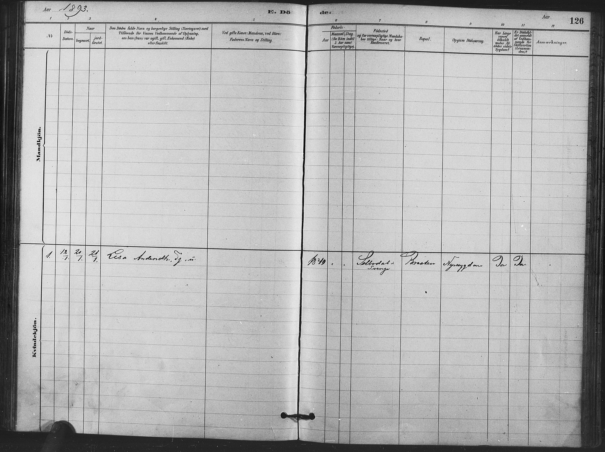 Kråkstad prestekontor Kirkebøker, AV/SAO-A-10125a/F/Fa/L0009: Parish register (official) no. I 9, 1880-1892, p. 126