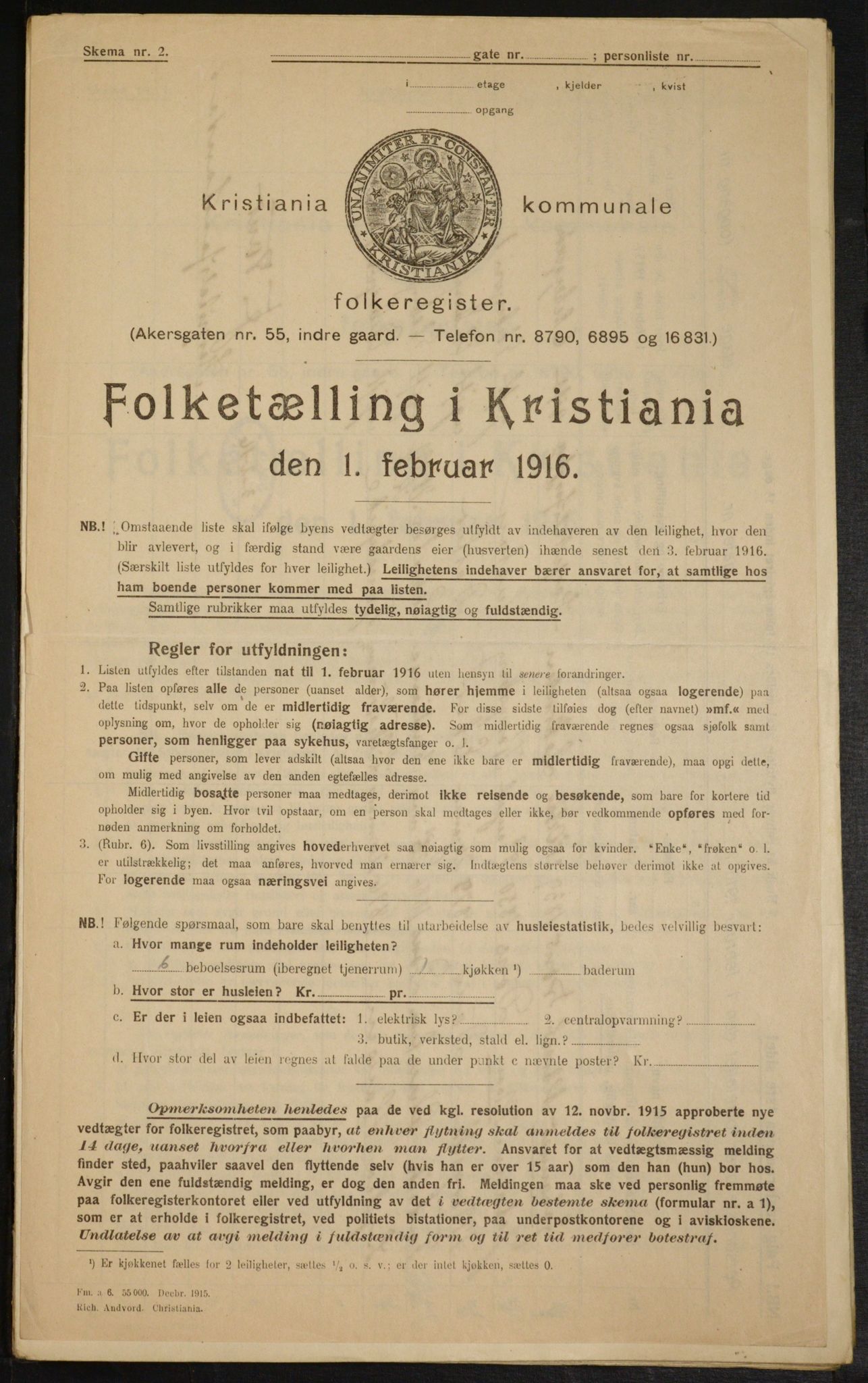 OBA, Municipal Census 1916 for Kristiania, 1916, p. 20430