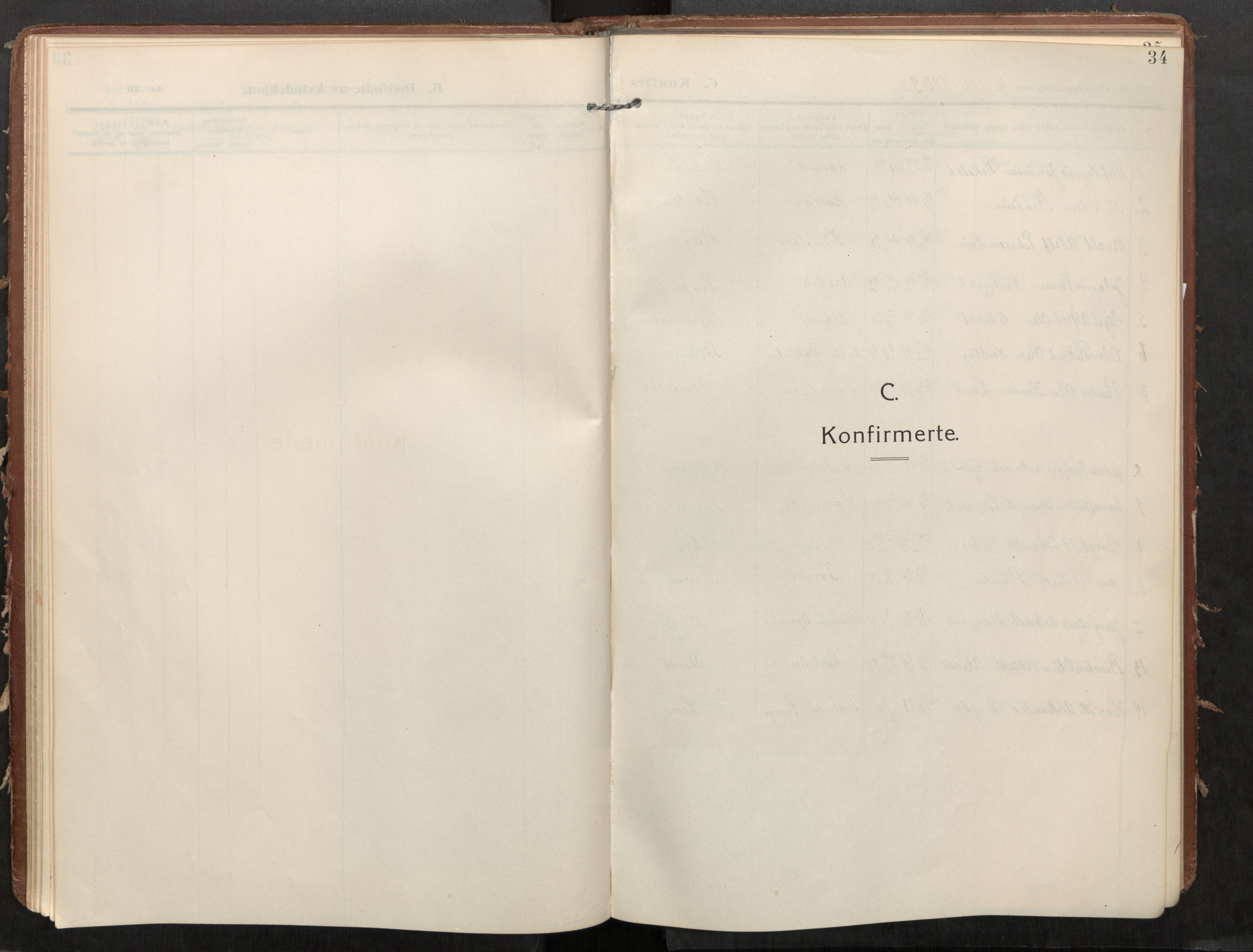 Stod sokneprestkontor, SAT/A-1164/1/I/I1/I1a/L0002: Parish register (official) no. 2, 1909-1922, p. 34