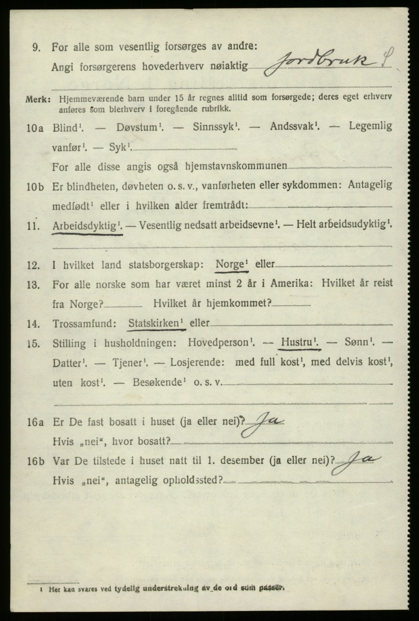 SAB, 1920 census for Breim, 1920, p. 3770