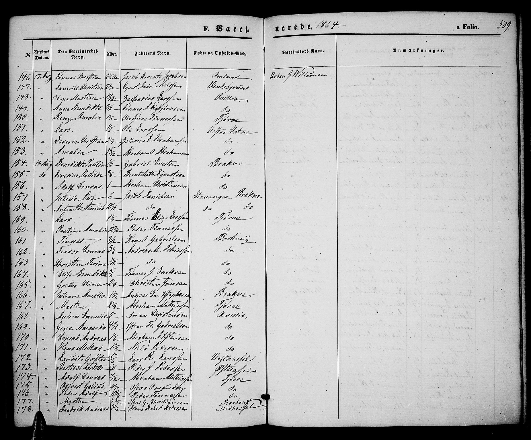 Lista sokneprestkontor, AV/SAK-1111-0027/F/Fb/L0003: Parish register (copy) no. B 3, 1862-1877, p. 509