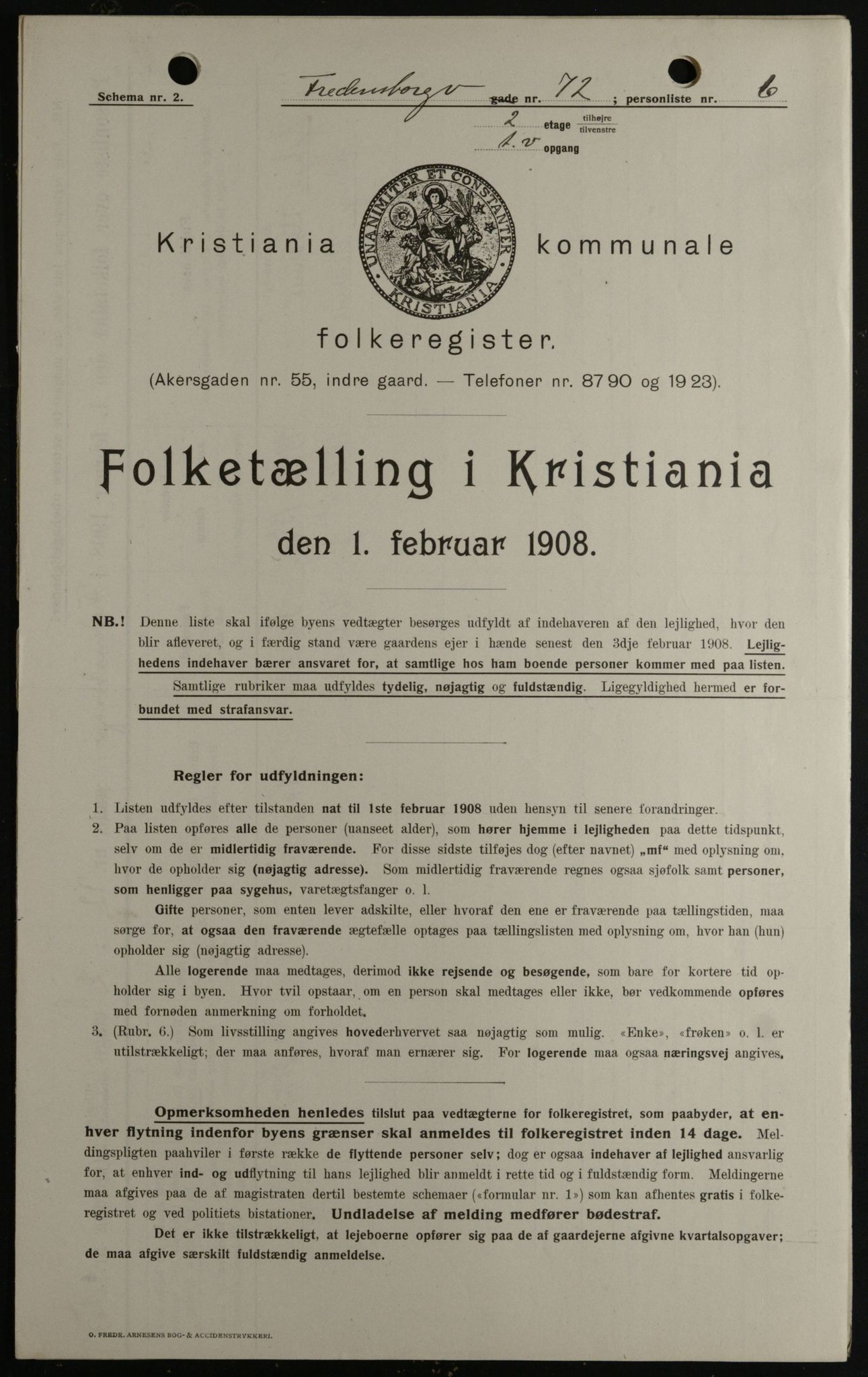 OBA, Municipal Census 1908 for Kristiania, 1908, p. 23961