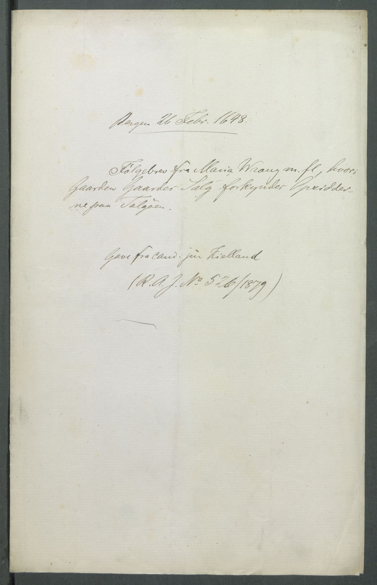 Riksarkivets diplomsamling, AV/RA-EA-5965/F02/L0161: Dokumenter, 1648, p. 29