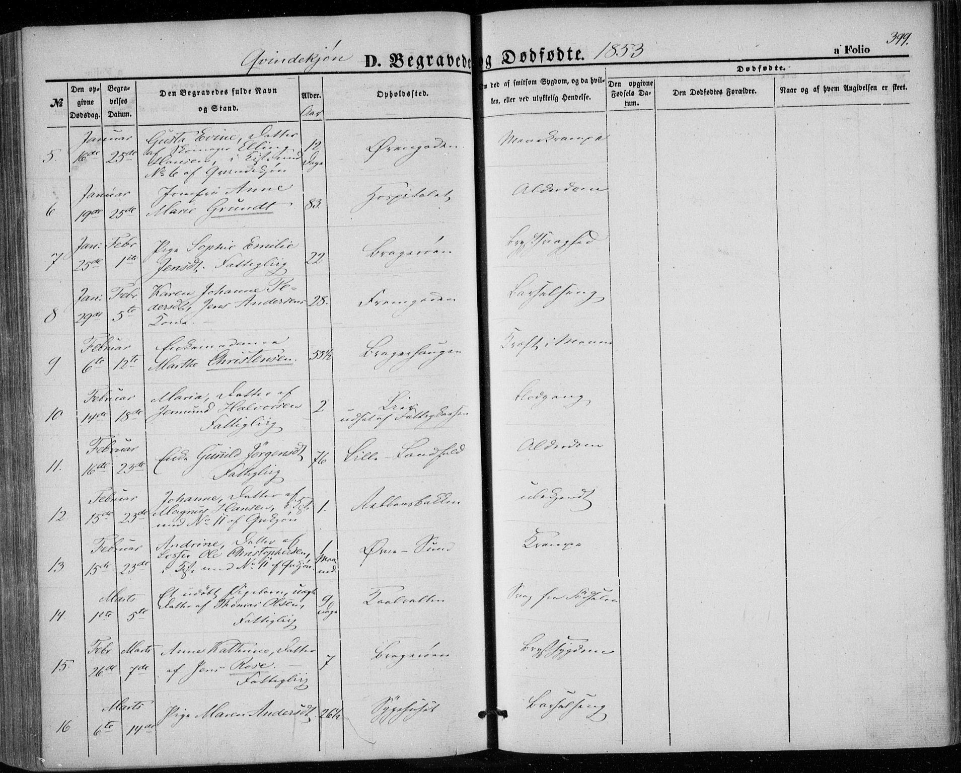 Bragernes kirkebøker, AV/SAKO-A-6/F/Fb/L0002: Parish register (official) no. II 2, 1848-1859, p. 399