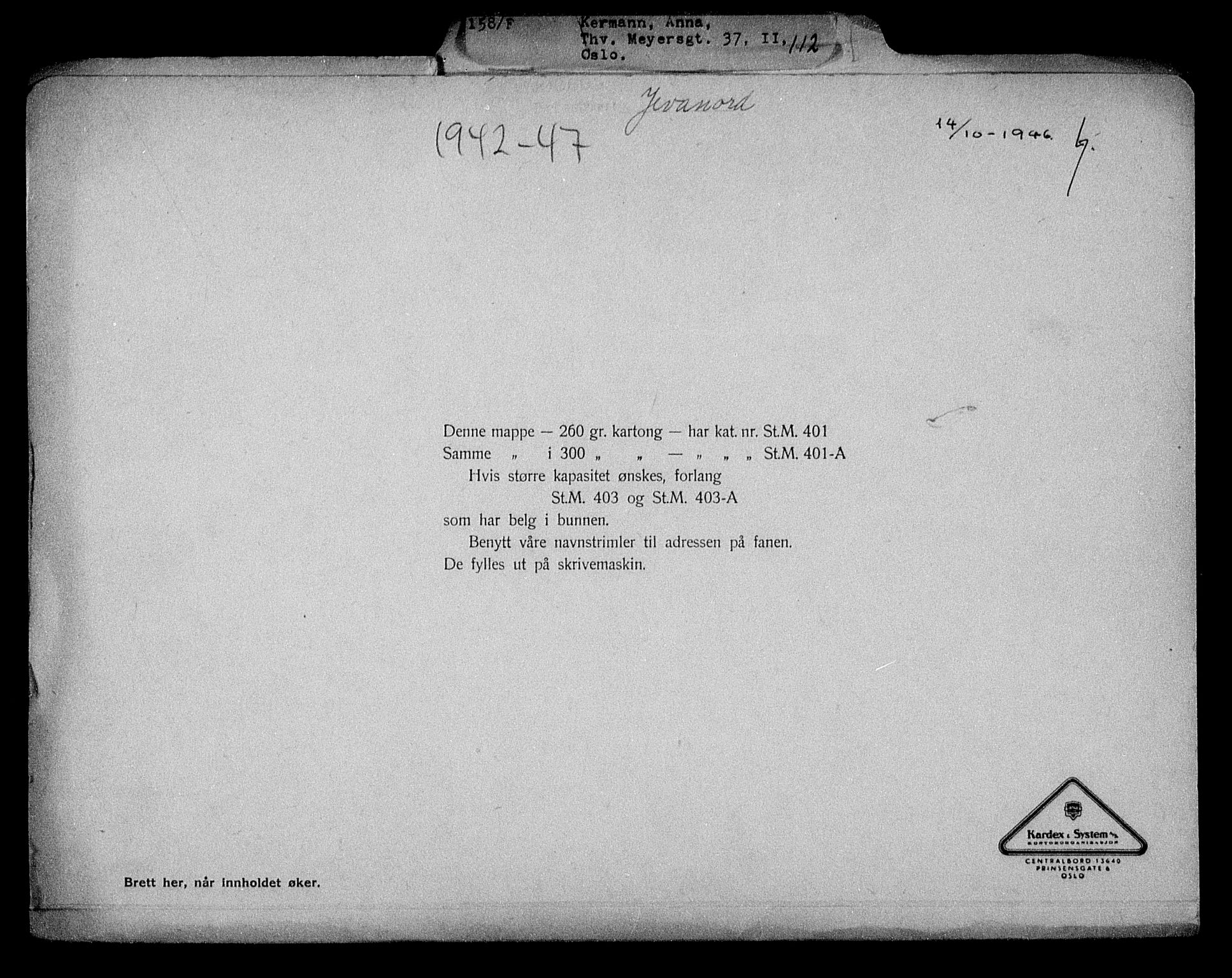 Justisdepartementet, Tilbakeføringskontoret for inndratte formuer, AV/RA-S-1564/H/Hc/Hcc/L0950: --, 1945-1947, p. 519