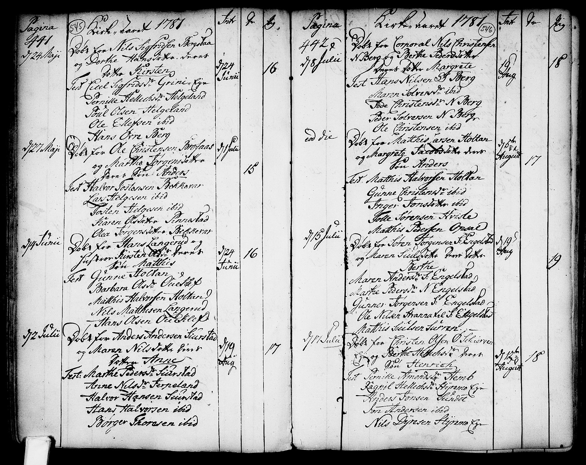 Lardal kirkebøker, SAKO/A-350/F/Fa/L0003: Parish register (official) no. I 3, 1733-1815, p. 545-546