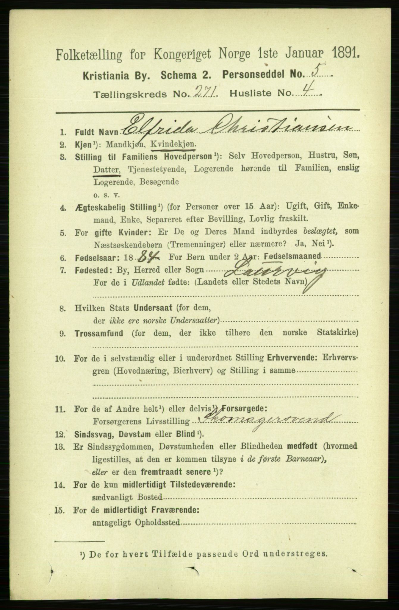 RA, 1891 census for 0301 Kristiania, 1891, p. 164683