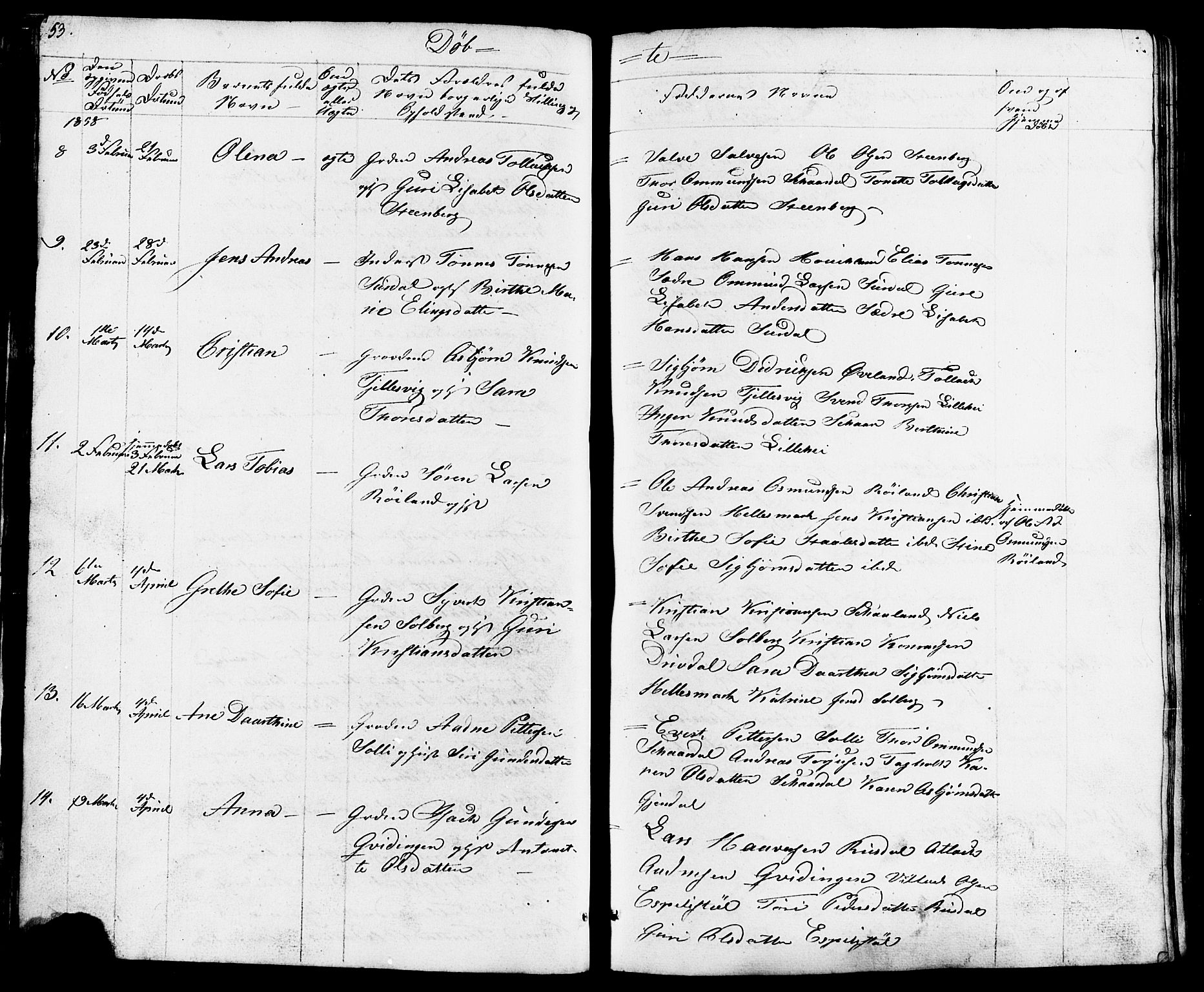 Lund sokneprestkontor, AV/SAST-A-101809/S07/L0003: Parish register (copy) no. B 3, 1848-1885, p. 53