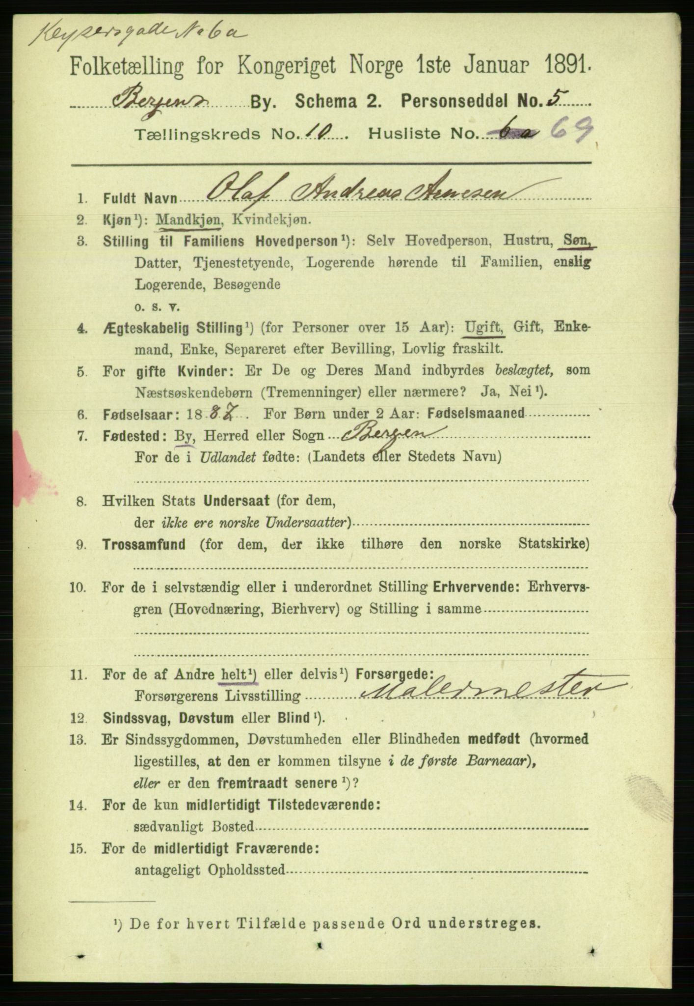 RA, 1891 Census for 1301 Bergen, 1891, p. 19801