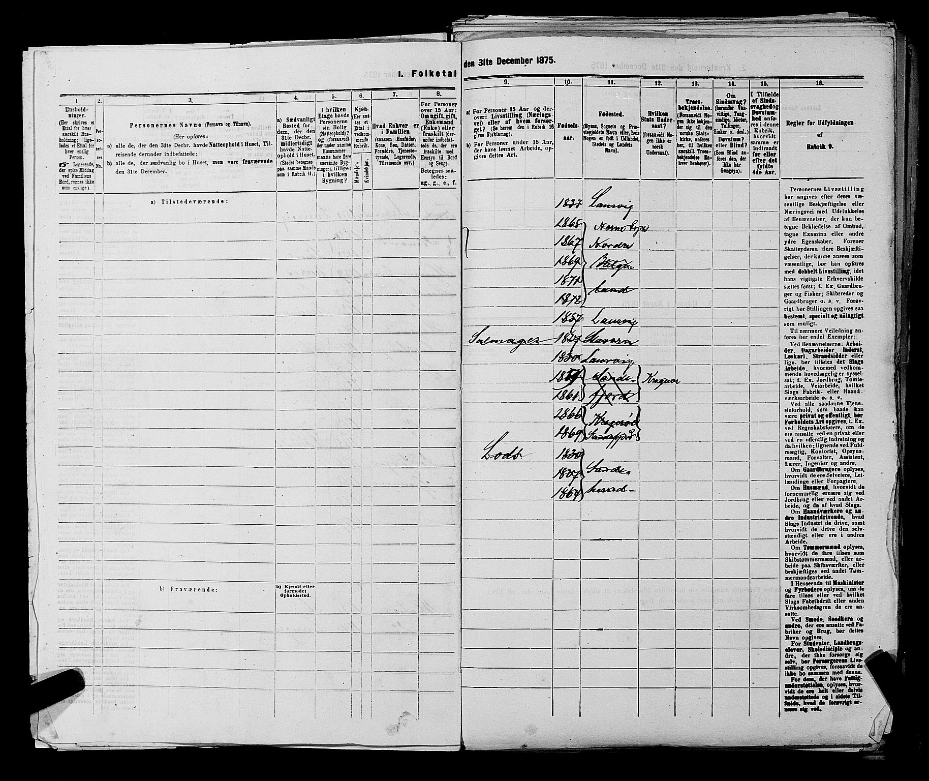 SAKO, 1875 census for 0707P Larvik, 1875, p. 33