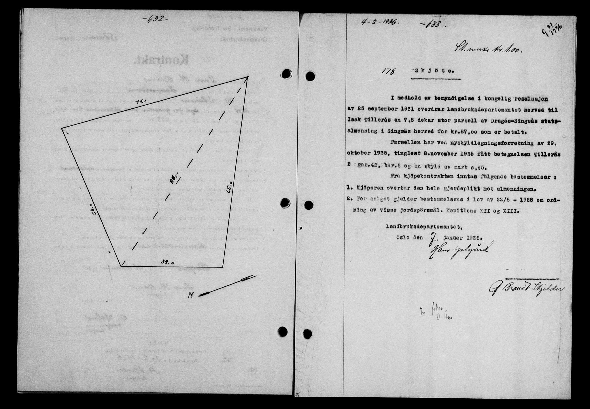 Gauldal sorenskriveri, SAT/A-0014/1/2/2C/L0045: Mortgage book no. 47-49, 1935-1936, Deed date: 04.02.1936