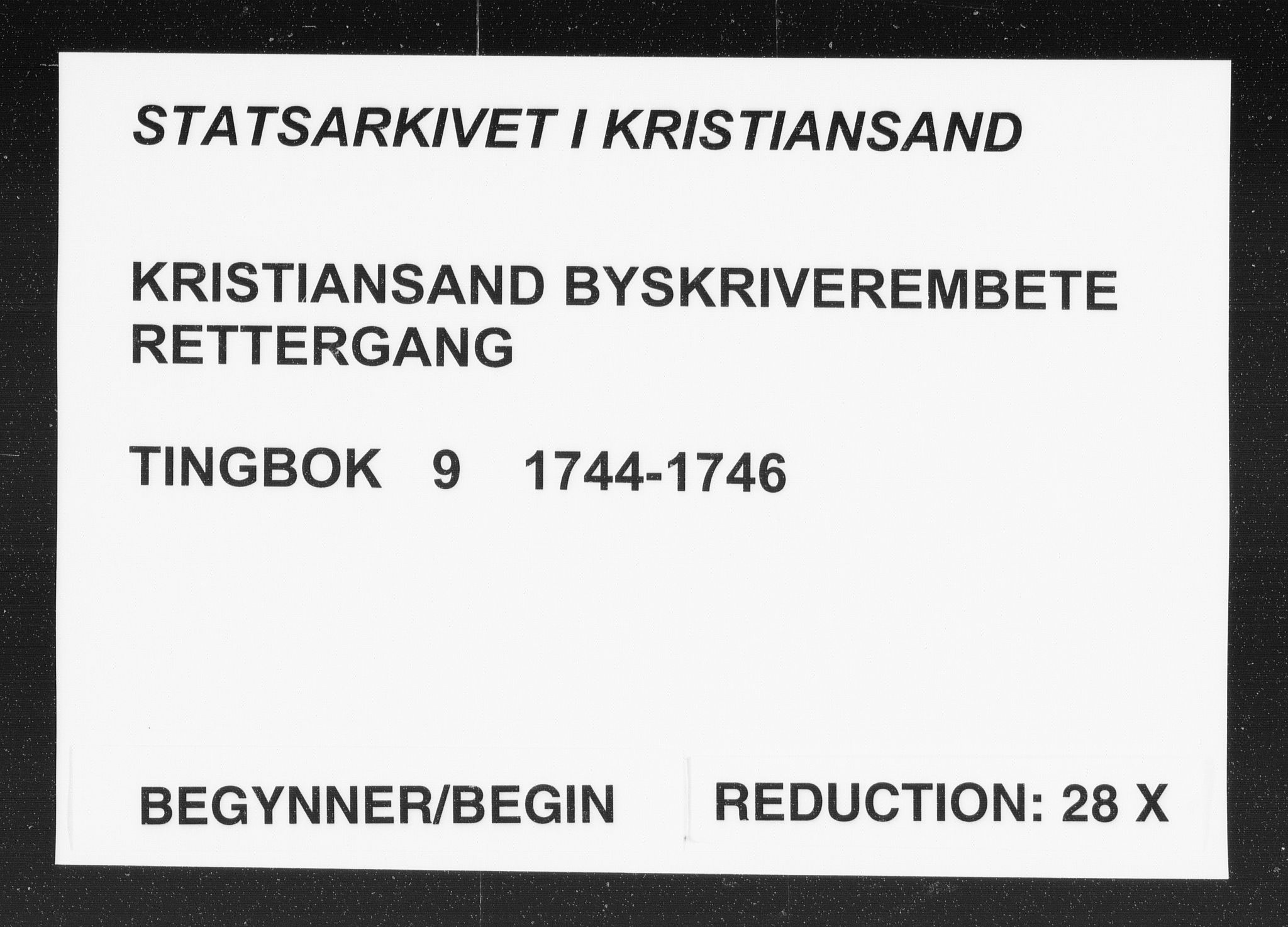 Kristiansand byrett, SAK/1223-0001/F/Fa/L0010: Bytingsprotokoll nr. 9, 1744-1746