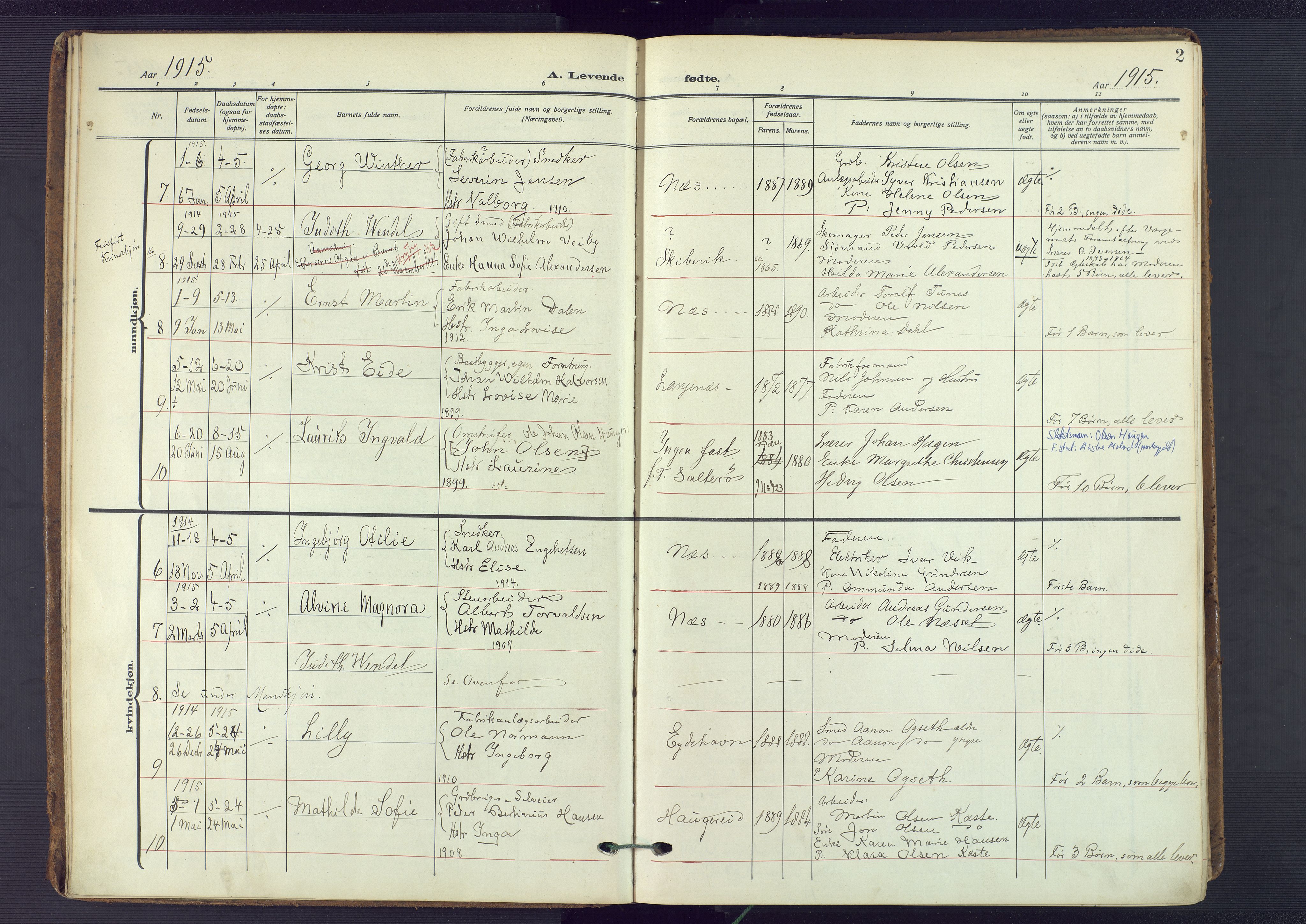 Austre Moland sokneprestkontor, SAK/1111-0001/F/Fa/Fab/L0003: Parish register (official) no. A 3, 1914-1927, p. 2