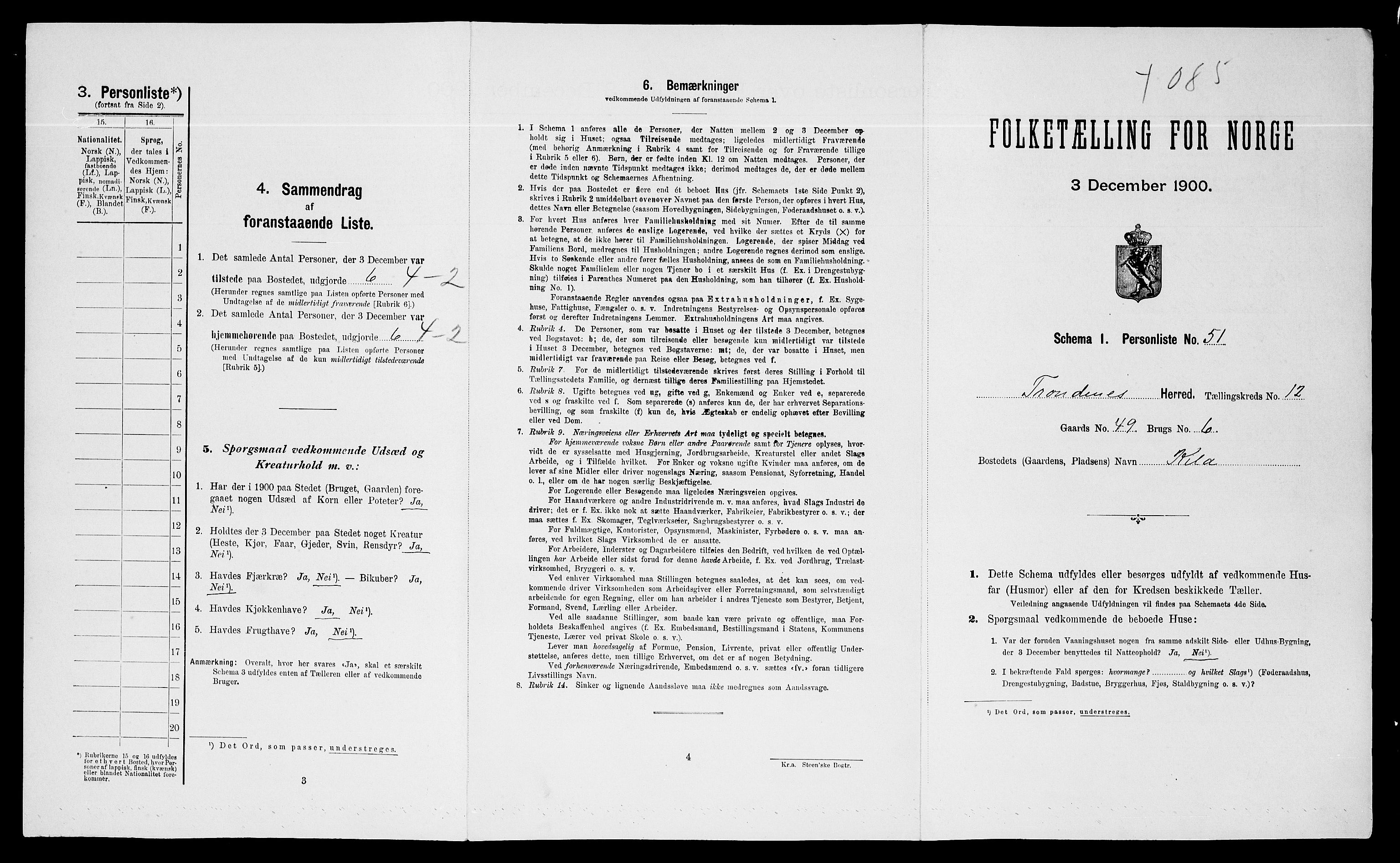 SATØ, 1900 census for Trondenes, 1900, p. 1272