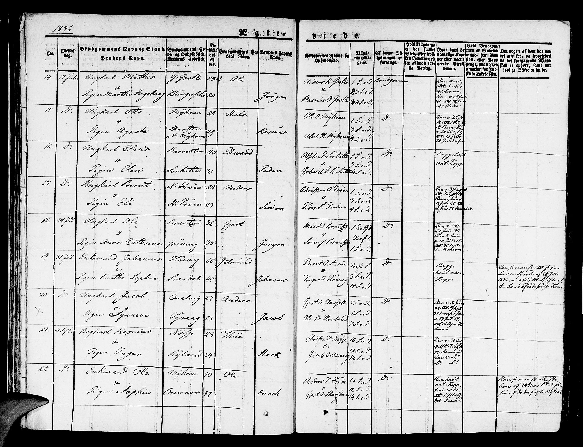 Kinn sokneprestembete, AV/SAB-A-80801/H/Haa/Haaa/L0004/0002: Parish register (official) no. A 4II, 1822-1840, p. 52