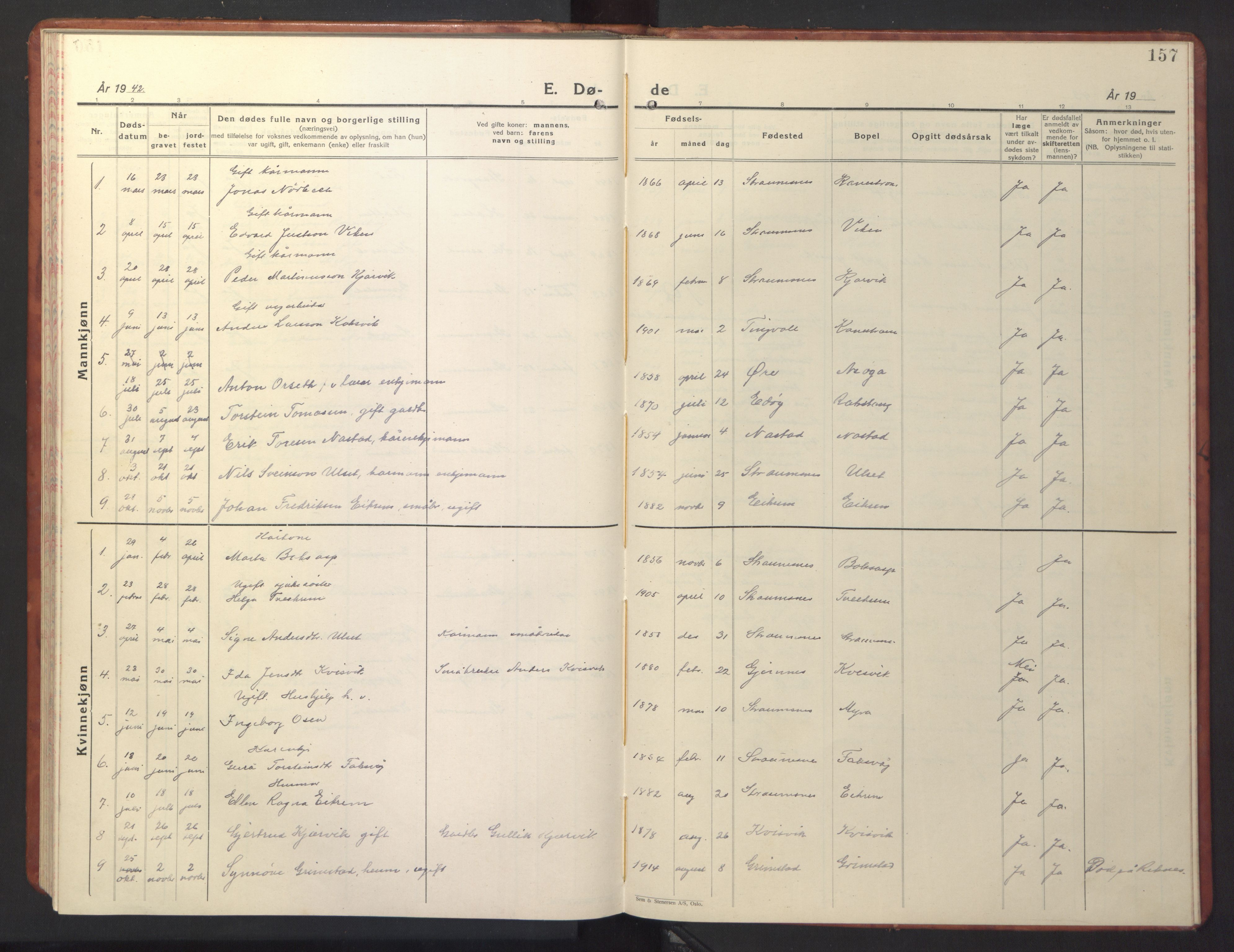 Ministerialprotokoller, klokkerbøker og fødselsregistre - Møre og Romsdal, AV/SAT-A-1454/587/L1002: Parish register (copy) no. 587C02, 1926-1951, p. 157