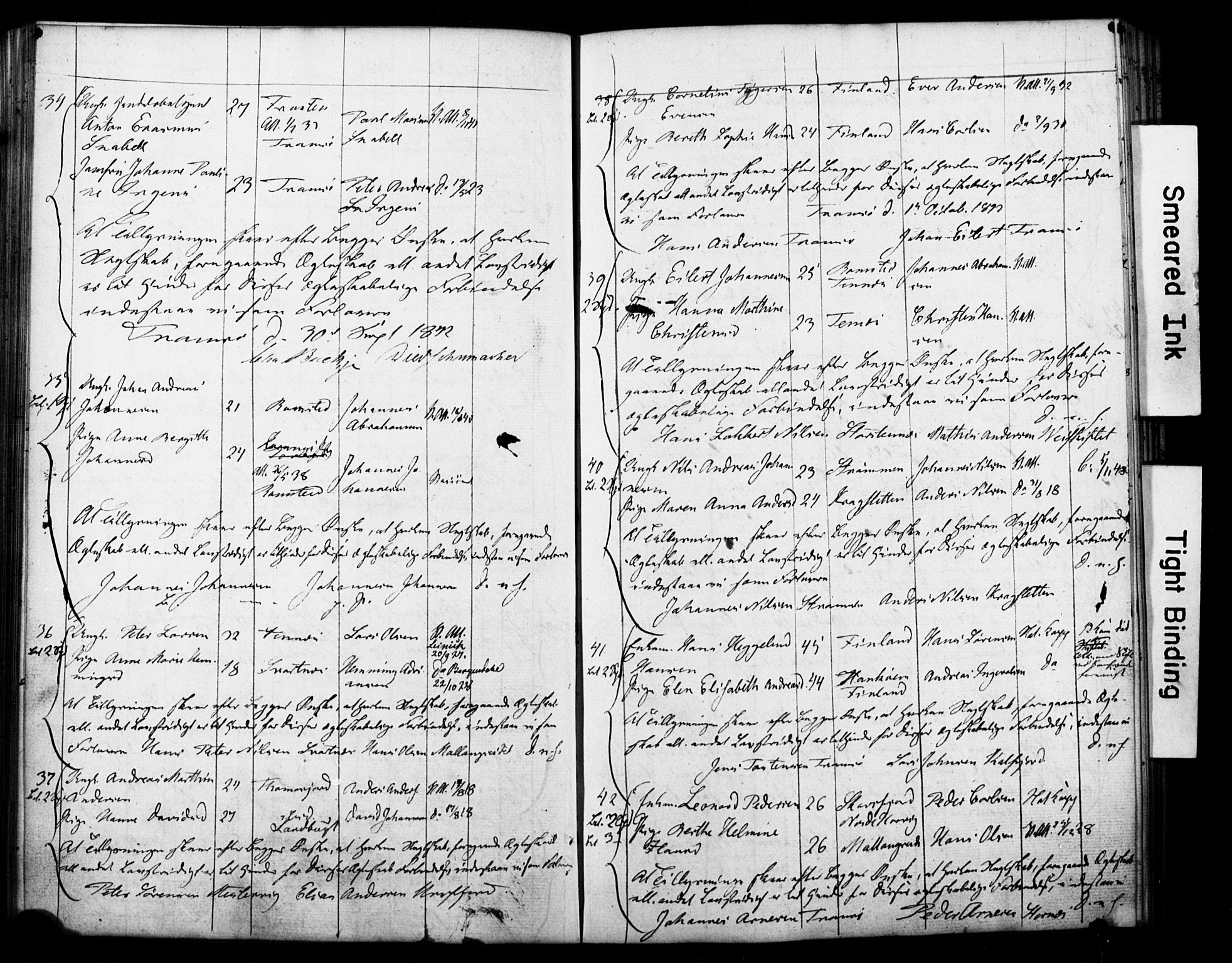 Tromsø sokneprestkontor/stiftsprosti/domprosti, SATØ/S-1343/H/Hc/L0096: Banns register no. 2, 1838-1851