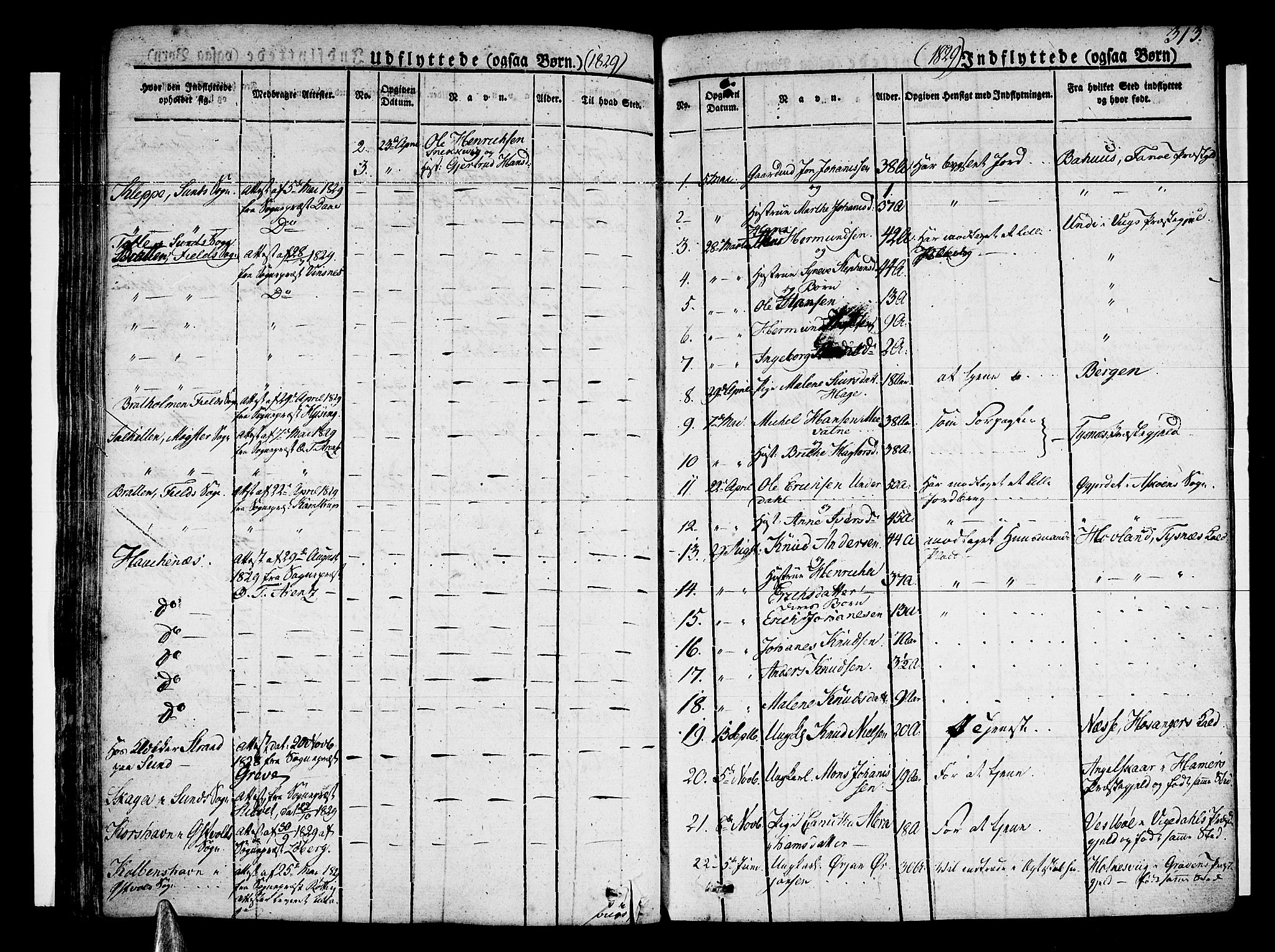 Sund sokneprestembete, SAB/A-99930: Parish register (official) no. A 12, 1825-1835, p. 313