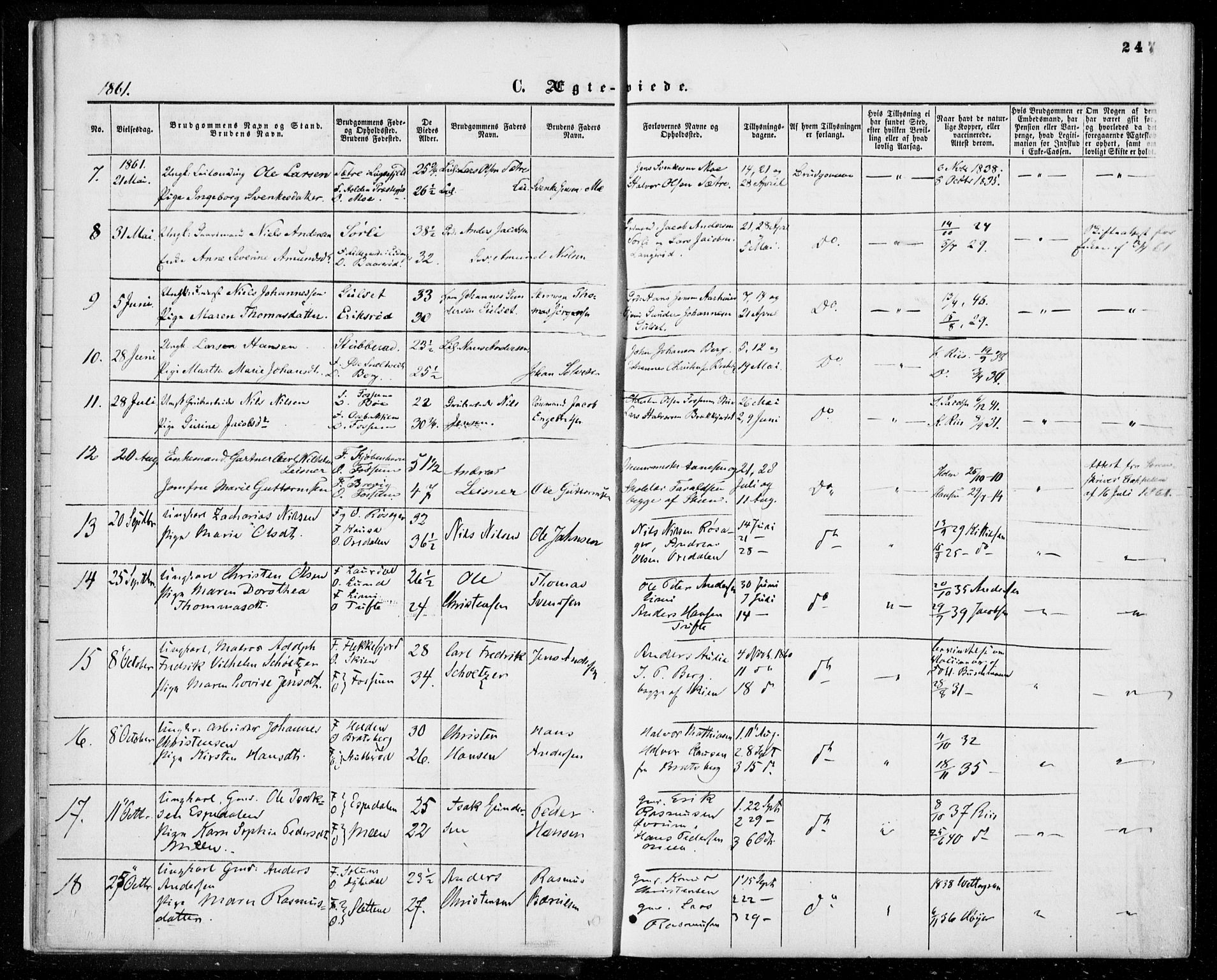 Gjerpen kirkebøker, SAKO/A-265/F/Fa/L0008b: Parish register (official) no. I 8B, 1857-1871, p. 247