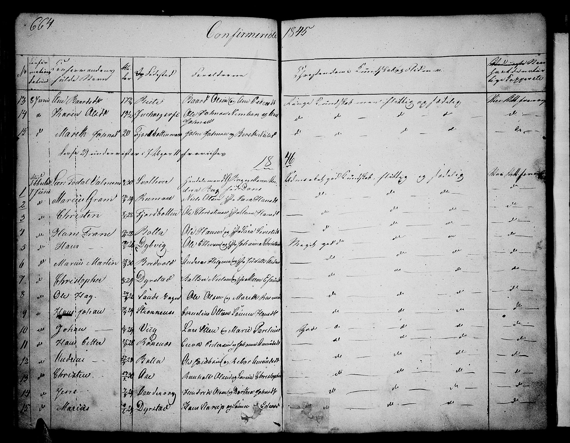 Ibestad sokneprestembete, SATØ/S-0077/H/Ha/Hab/L0003klokker: Parish register (copy) no. 3, 1833-1852, p. 664