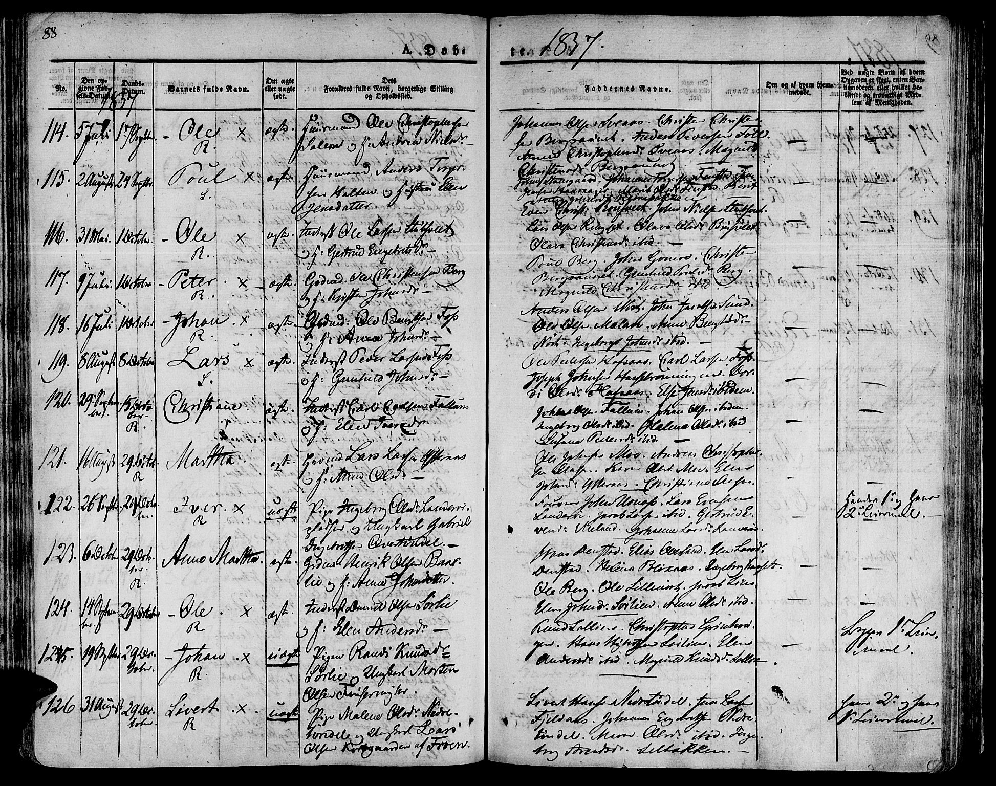 Ministerialprotokoller, klokkerbøker og fødselsregistre - Sør-Trøndelag, SAT/A-1456/646/L0609: Parish register (official) no. 646A07, 1826-1838, p. 88