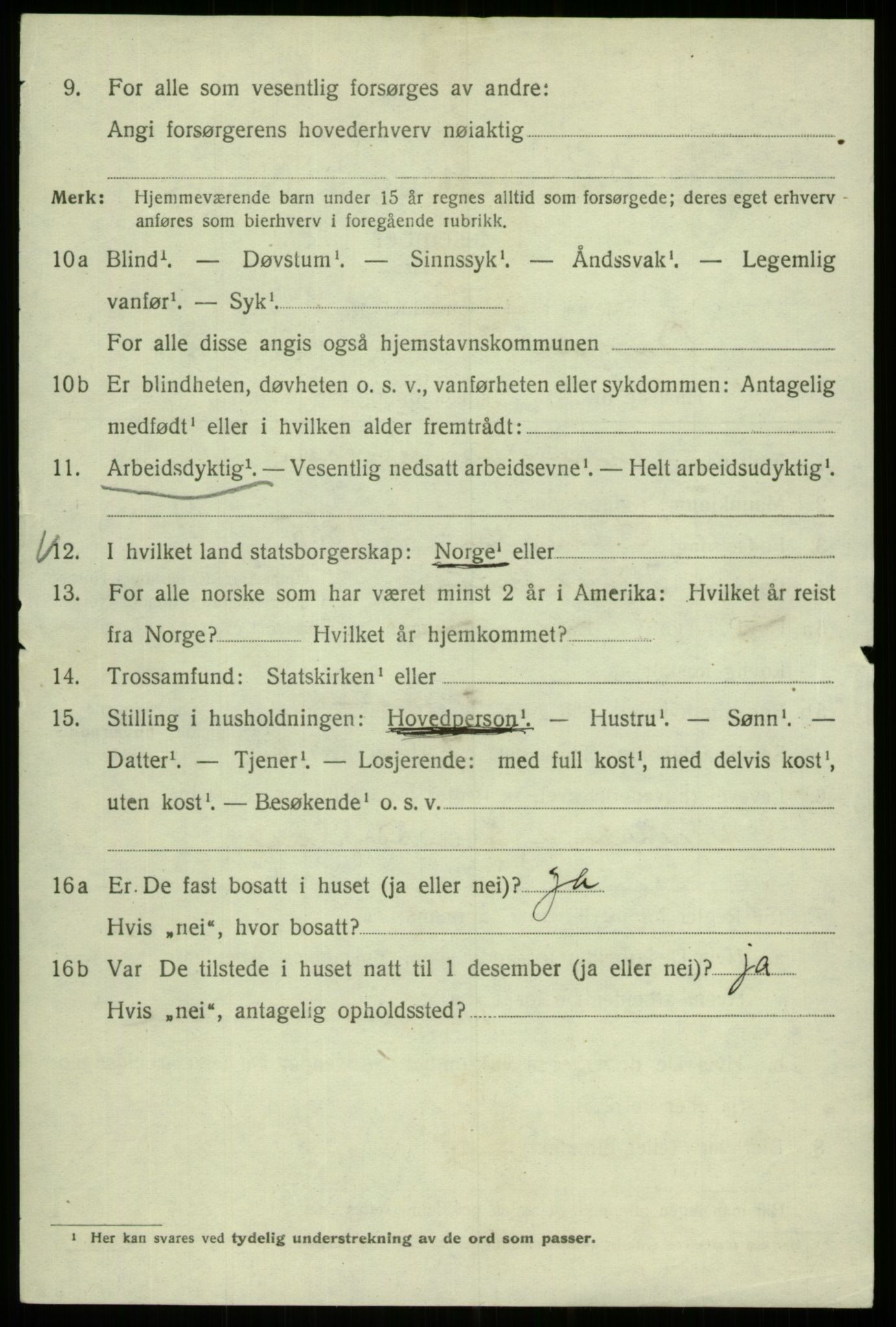 SAB, 1920 census for Bergen, 1920, p. 135160