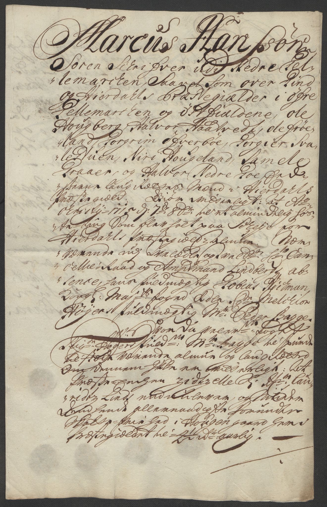 Rentekammeret inntil 1814, Reviderte regnskaper, Fogderegnskap, AV/RA-EA-4092/R36/L2127: Fogderegnskap Øvre og Nedre Telemark og Bamble, 1715, p. 250