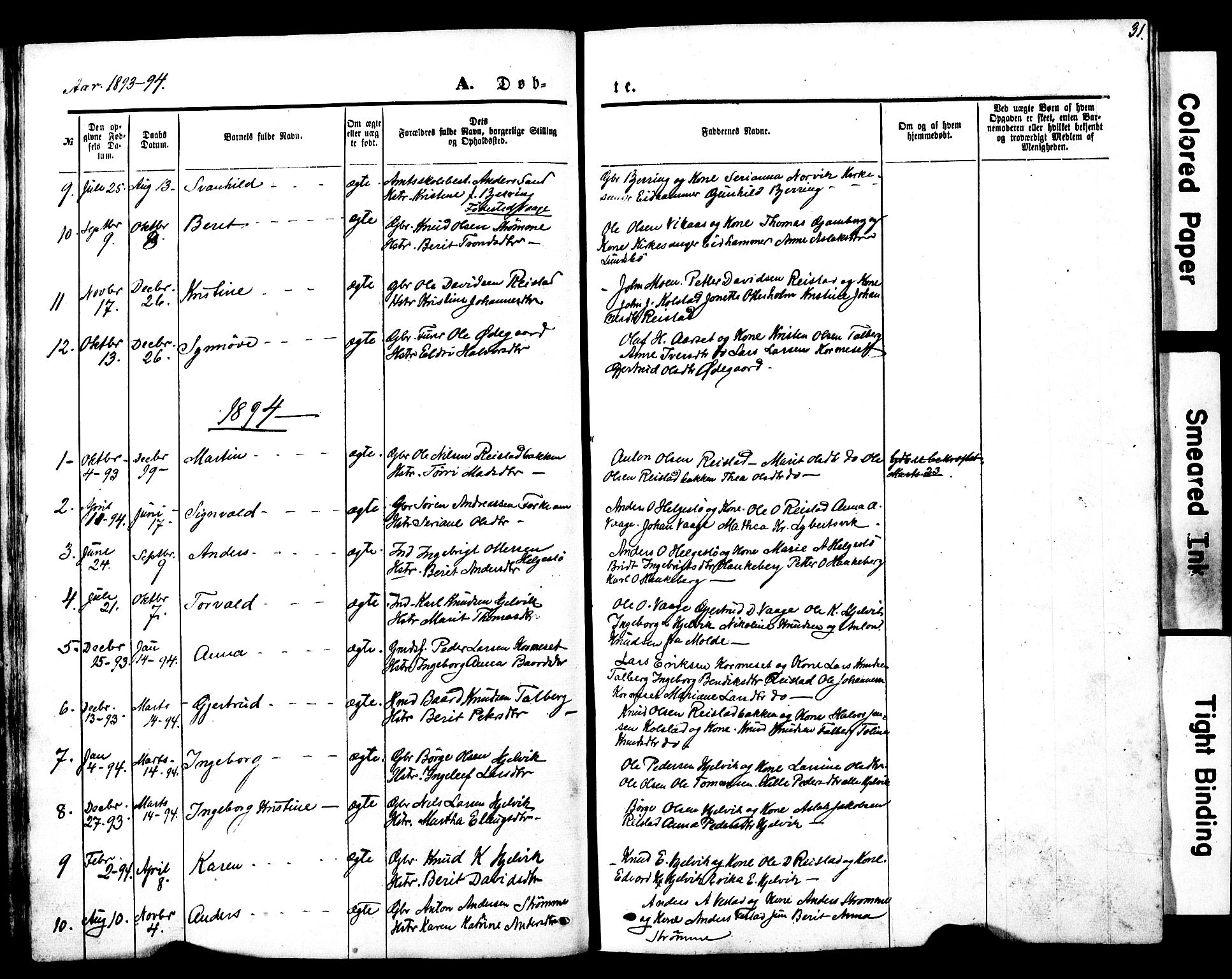 Ministerialprotokoller, klokkerbøker og fødselsregistre - Møre og Romsdal, SAT/A-1454/550/L0618: Parish register (copy) no. 550C01, 1870-1927, p. 31