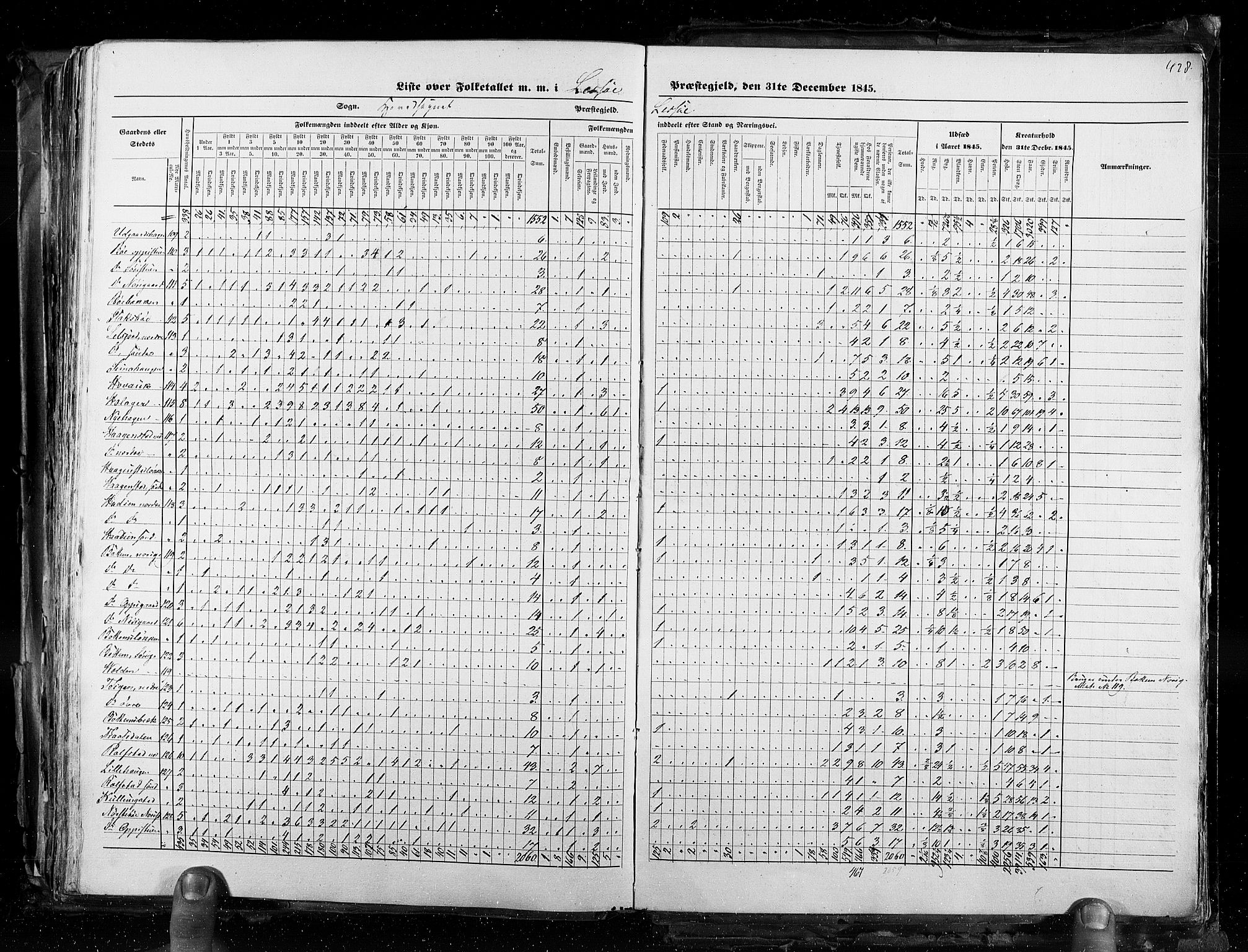 RA, Census 1845, vol. 3: Hedemarken amt og Kristians amt, 1845, p. 428