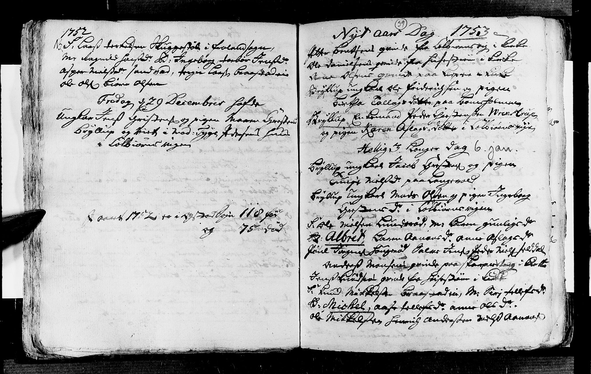 Øyestad sokneprestkontor, AV/SAK-1111-0049/F/Fa/L0005: Parish register (official) no. A 5, 1751-1757, p. 39