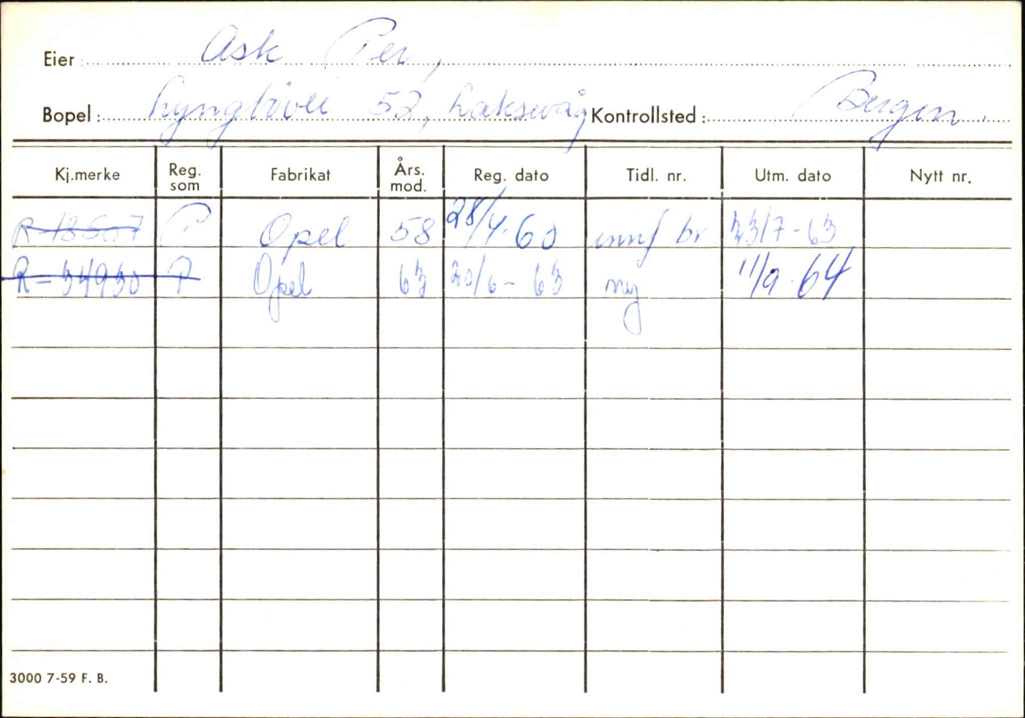 Statens vegvesen, Hordaland vegkontor, AV/SAB-A-5201/2/Ha/L0002: R-eierkort A, 1920-1971, p. 995