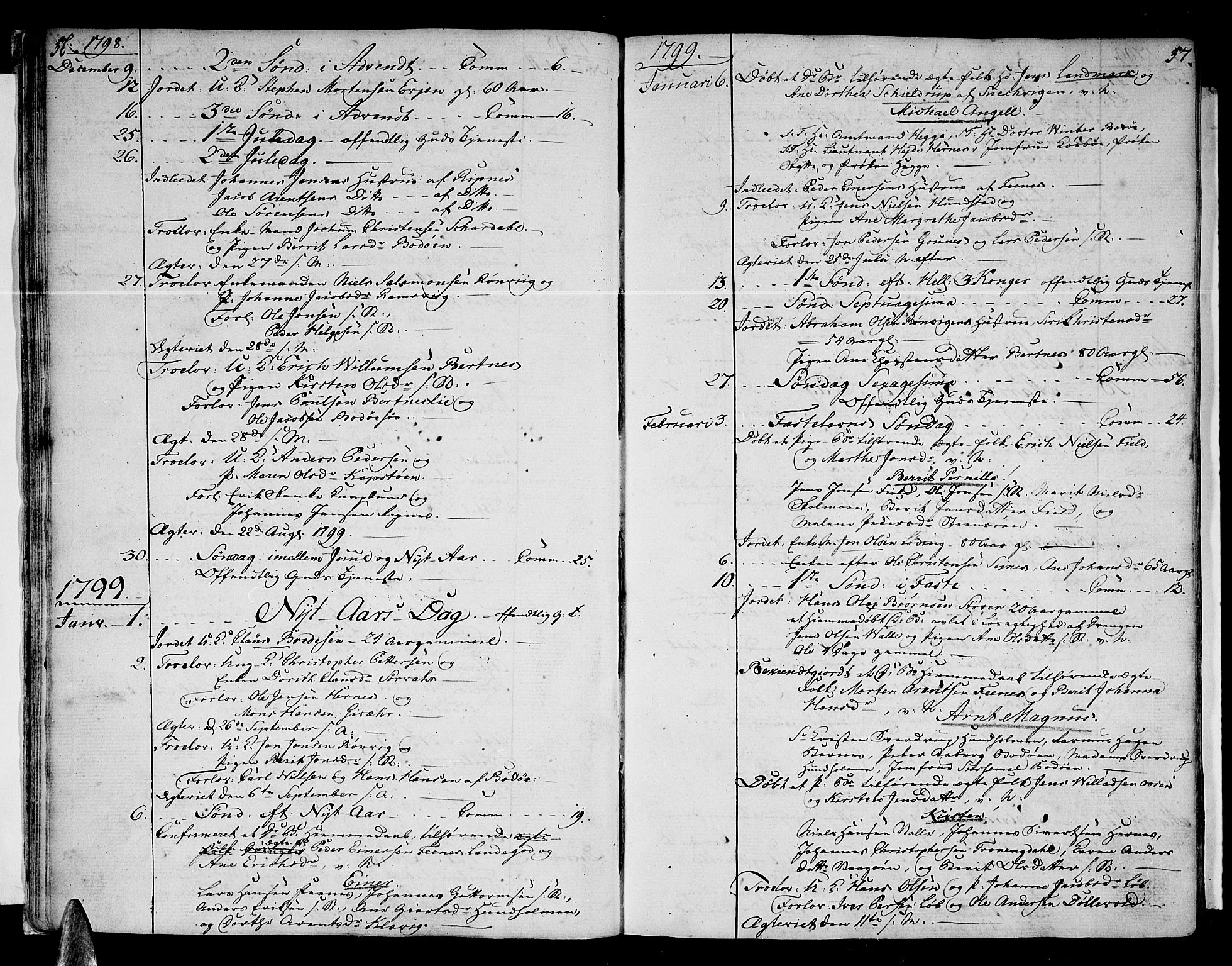 Ministerialprotokoller, klokkerbøker og fødselsregistre - Nordland, SAT/A-1459/801/L0004: Parish register (official) no. 801A04, 1796-1817, p. 56-57