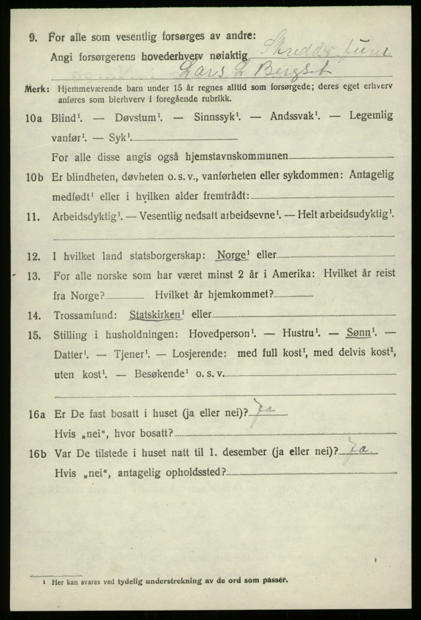 SAB, 1920 census for Innvik, 1920, p. 4872