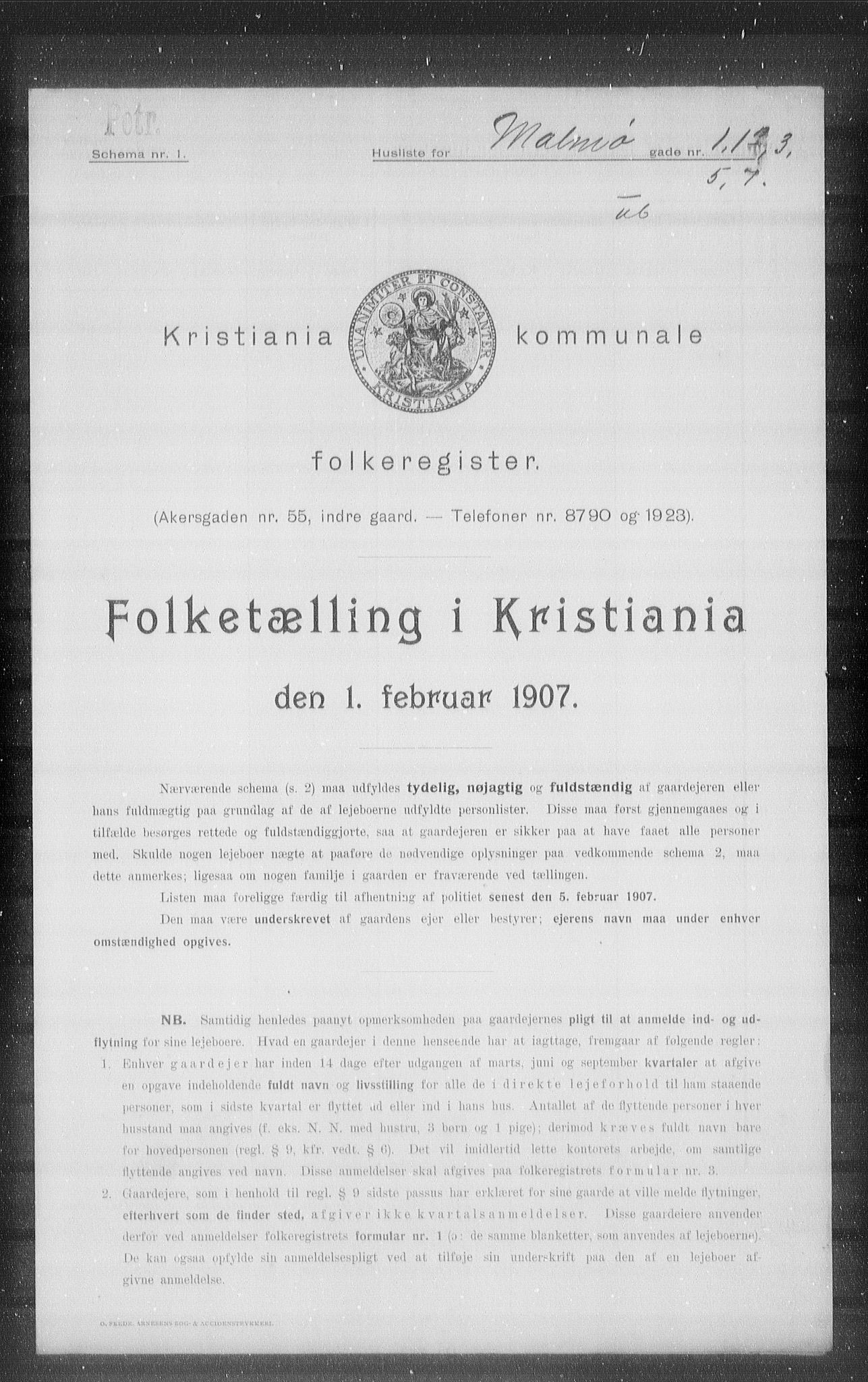 OBA, Municipal Census 1907 for Kristiania, 1907, p. 30624