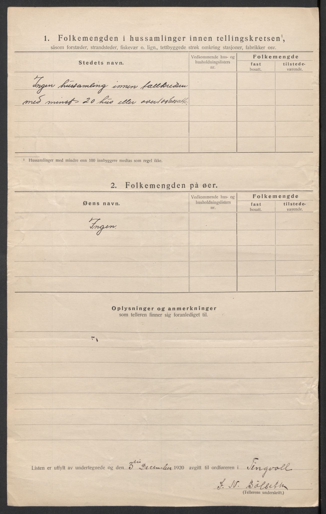 SAT, 1920 census for Tingvoll, 1920, p. 42