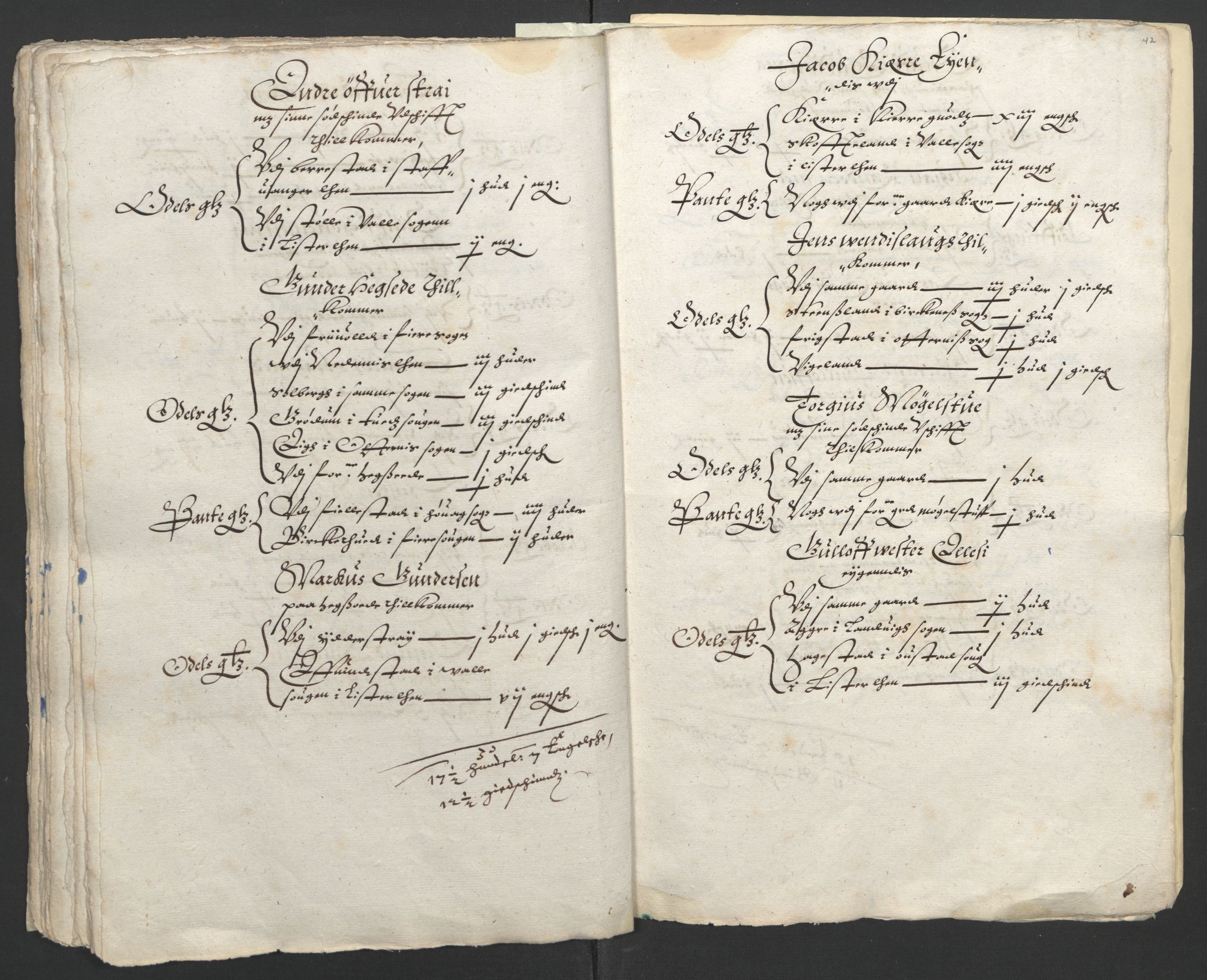 Stattholderembetet 1572-1771, AV/RA-EA-2870/Ek/L0010/0001: Jordebøker til utlikning av rosstjeneste 1624-1626: / Odelsjordebøker for Agdesiden len, 1624, p. 138