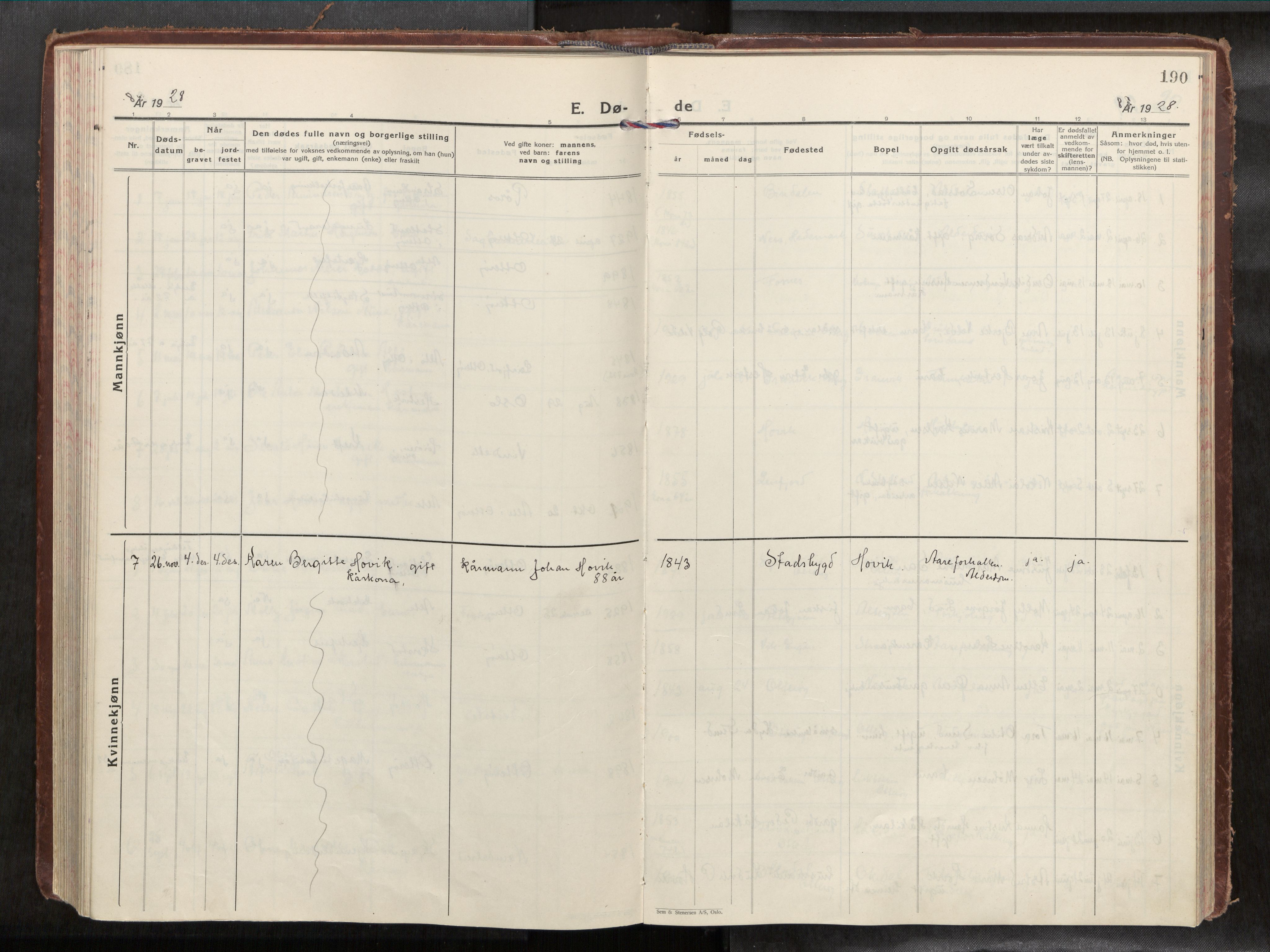 Ministerialprotokoller, klokkerbøker og fødselsregistre - Nord-Trøndelag, SAT/A-1458/774/L0629a: Parish register (official) no. 774A04, 1927-1945, p. 190