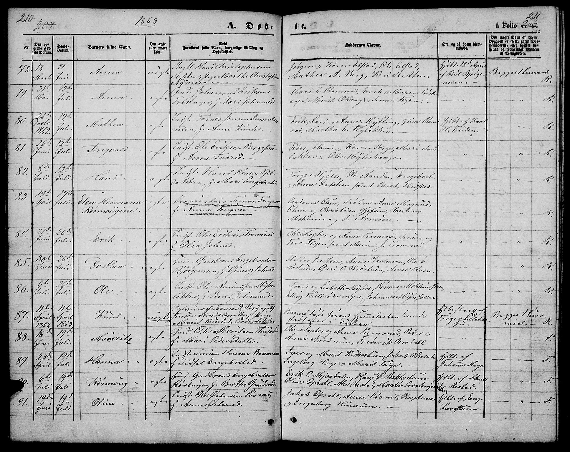 Ringebu prestekontor, AV/SAH-PREST-082/H/Ha/Hab/L0003: Parish register (copy) no. 3, 1854-1866, p. 210-211