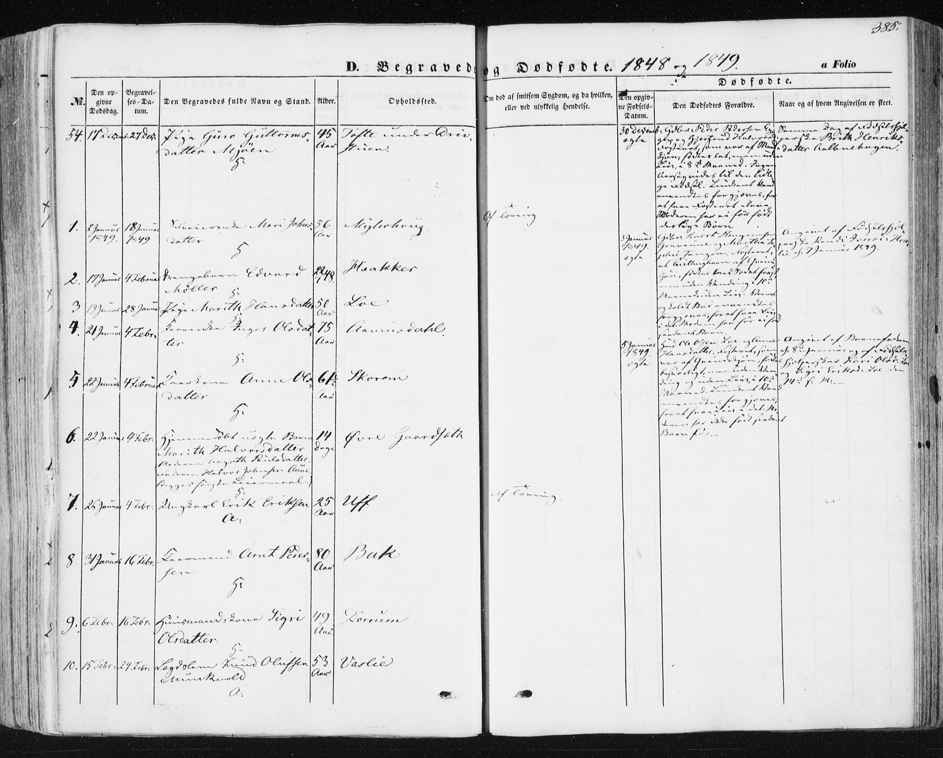 Ministerialprotokoller, klokkerbøker og fødselsregistre - Sør-Trøndelag, SAT/A-1456/678/L0899: Parish register (official) no. 678A08, 1848-1872, p. 385