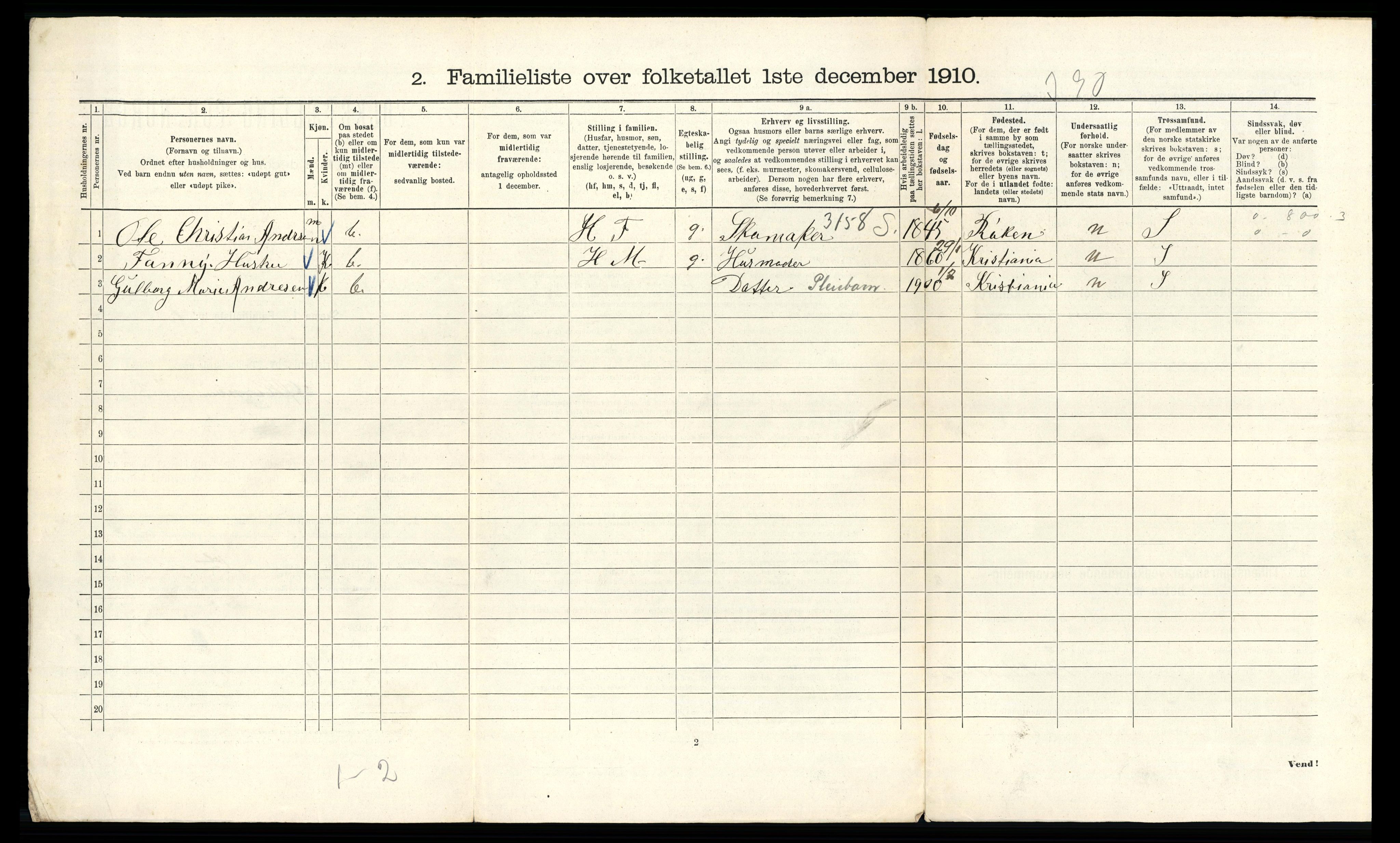 RA, 1910 census for Kristiania, 1910, p. 124184