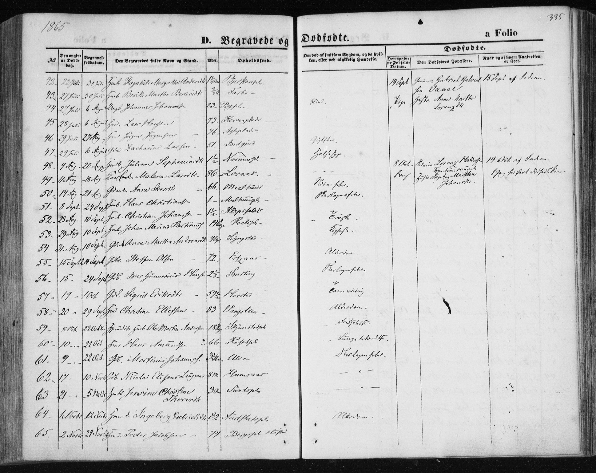 Ministerialprotokoller, klokkerbøker og fødselsregistre - Nord-Trøndelag, SAT/A-1458/730/L0283: Parish register (official) no. 730A08, 1855-1865, p. 335