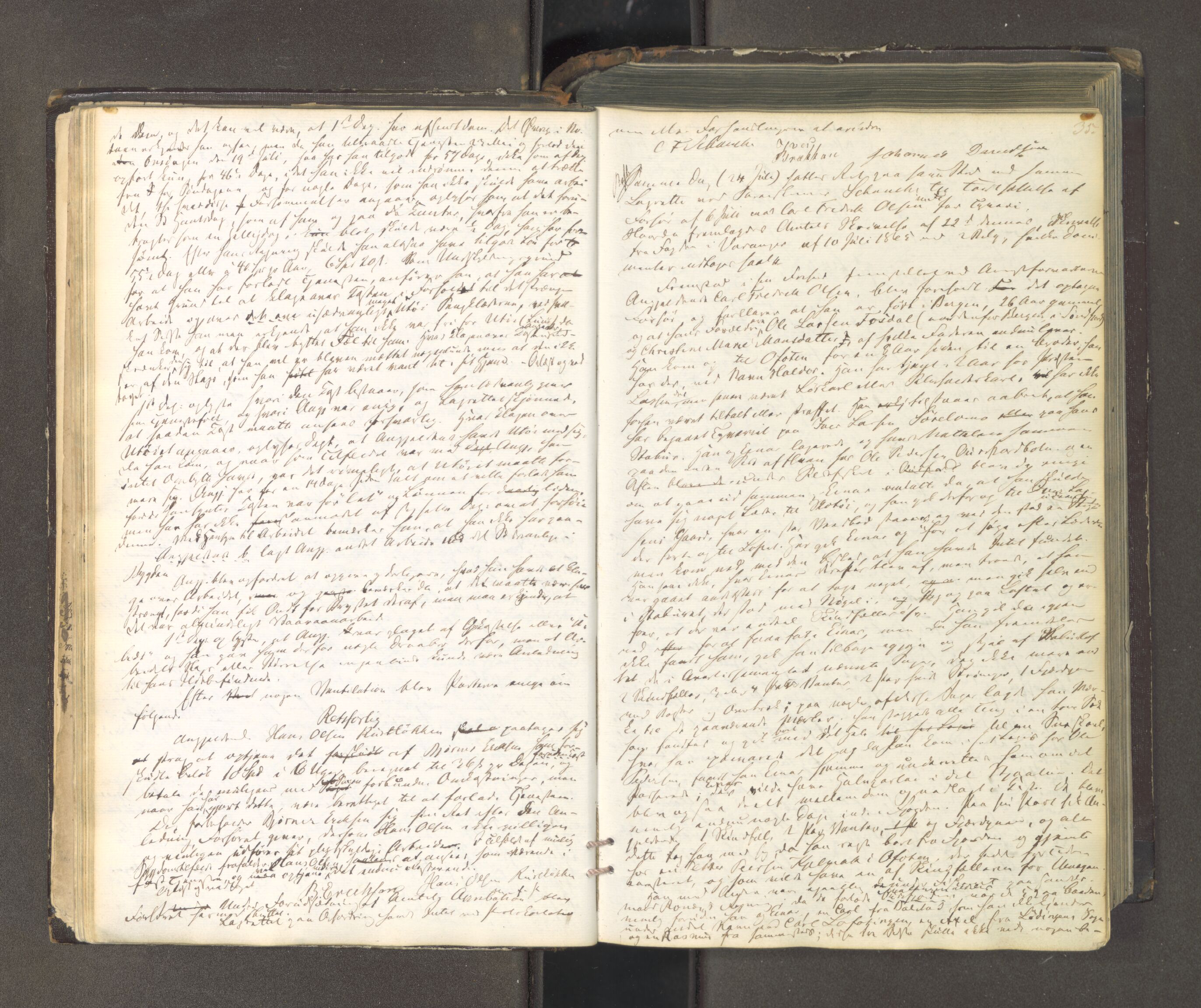 Tromsø sorenskriveri 1855-, AV/SATØ-S-0050/F/Fe/L0127: Ekstrarettsprotokoll med register, 1864-1870, p. 34b-35a