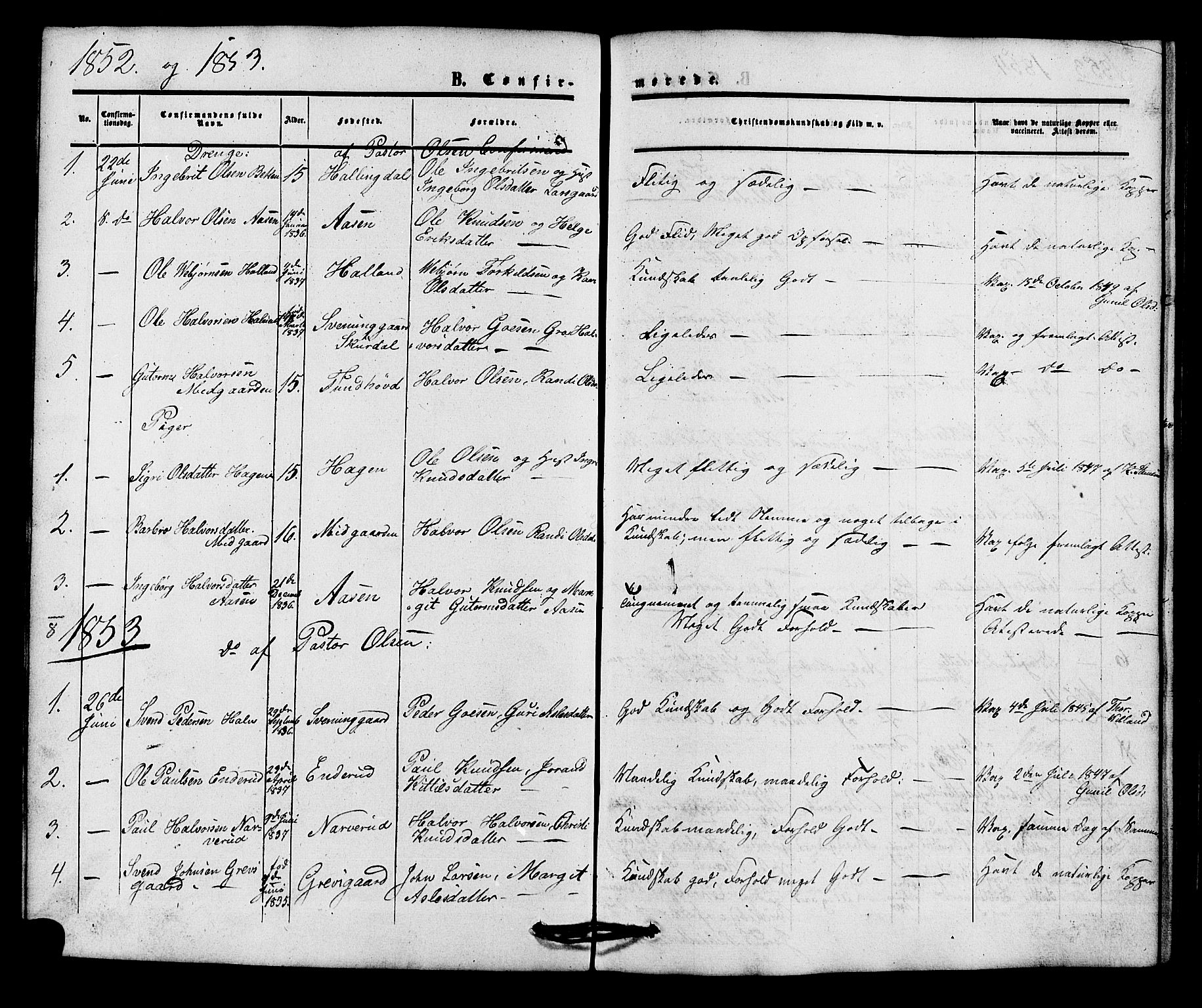 Nore kirkebøker, SAKO/A-238/G/Gc/L0001: Parish register (copy) no. III 1, 1851-1877