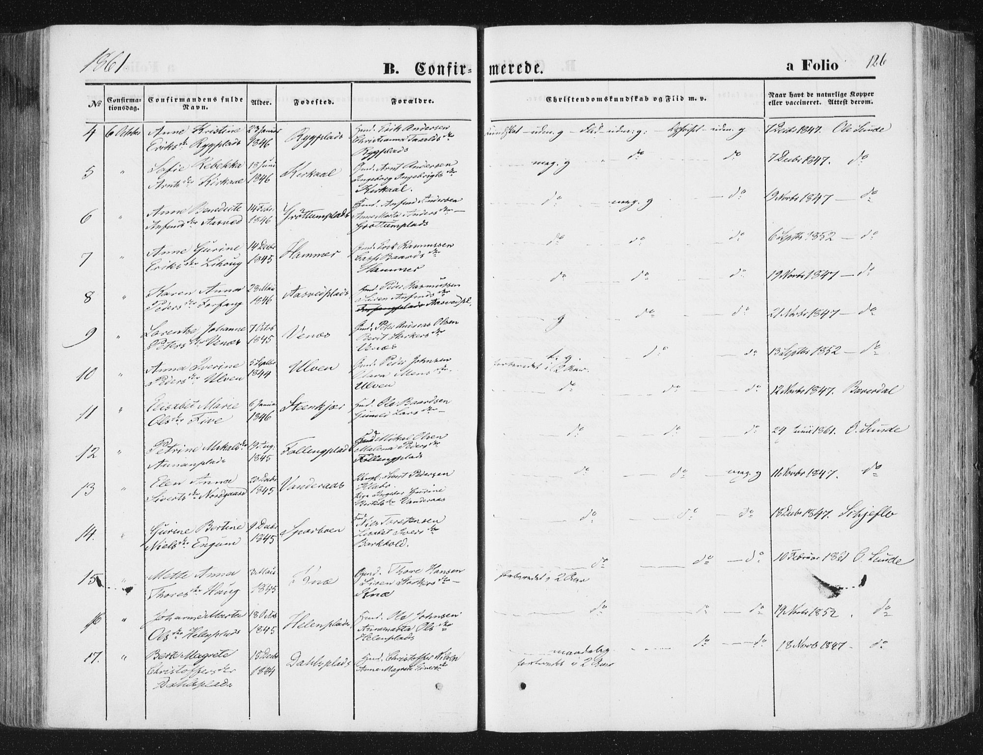 Ministerialprotokoller, klokkerbøker og fødselsregistre - Nord-Trøndelag, AV/SAT-A-1458/746/L0447: Parish register (official) no. 746A06, 1860-1877, p. 126