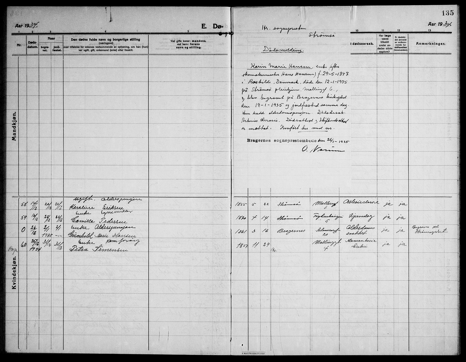 Strømsø kirkebøker, AV/SAKO-A-246/F/Fa/L0028: Parish register (official) no. I 29, 1914-1937, p. 135